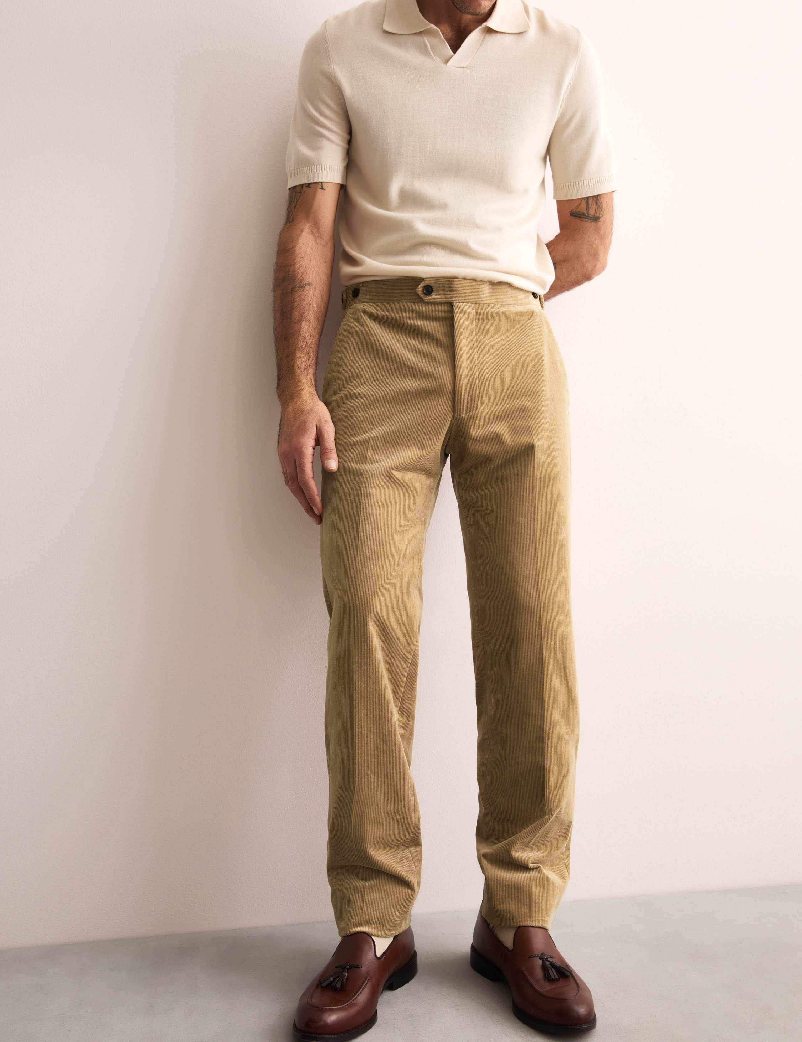 Tailored Fit Cotton Rich Corduroy Trousers 1 of 8