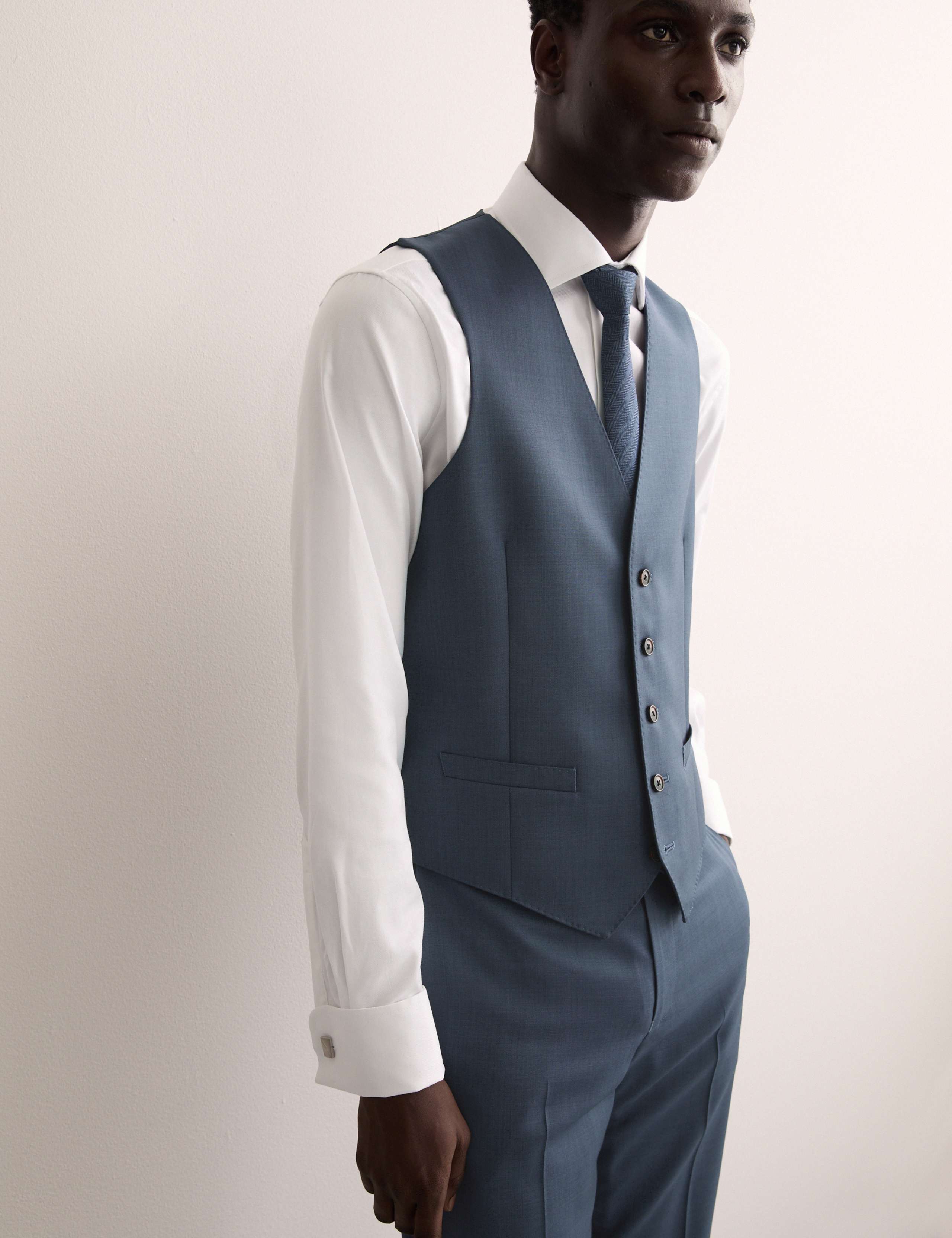 Italian Pure Wool Sharkskin Waistcoat 3 of 7