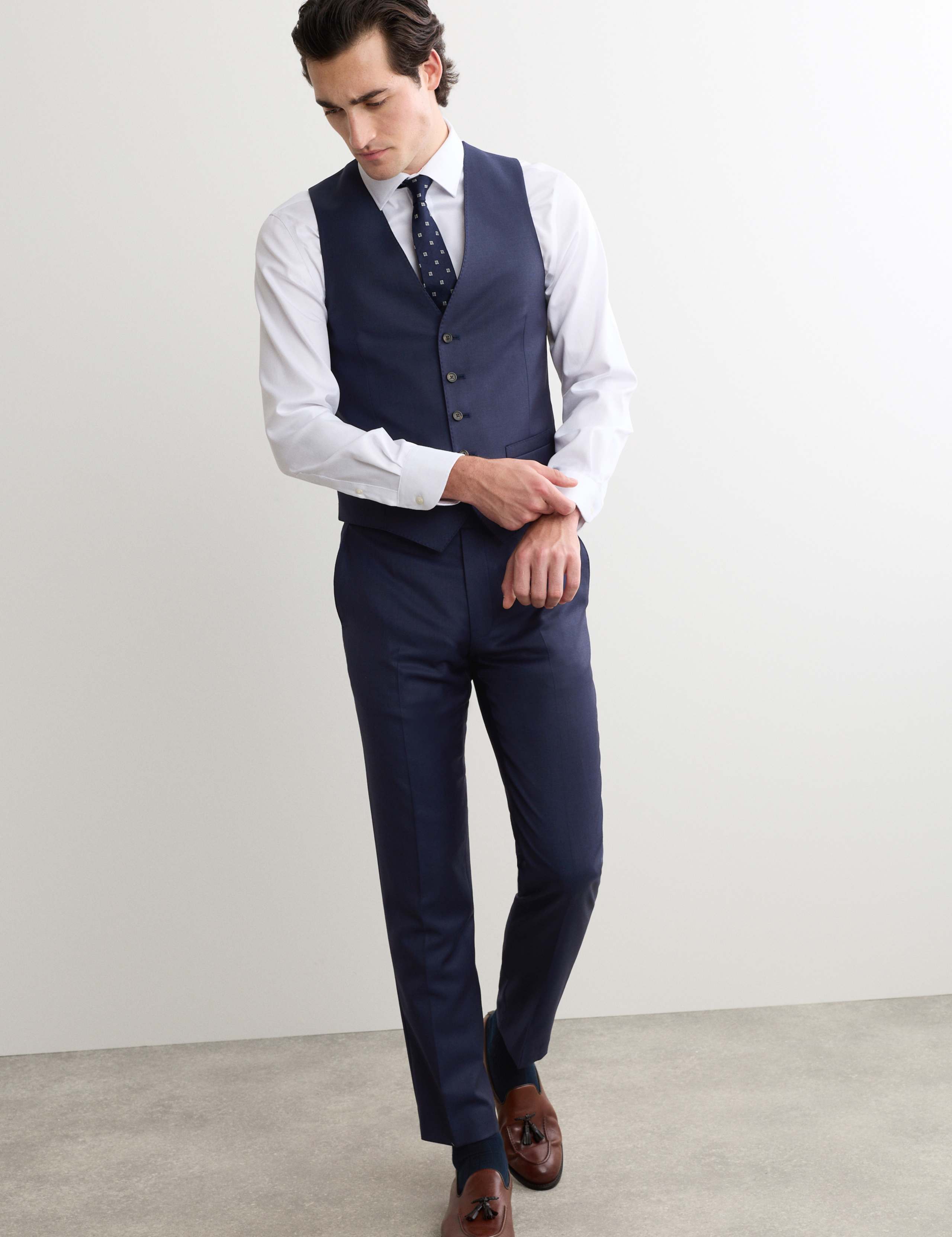 Italian Pure Wool Sharkskin Waistcoat 1 of 7