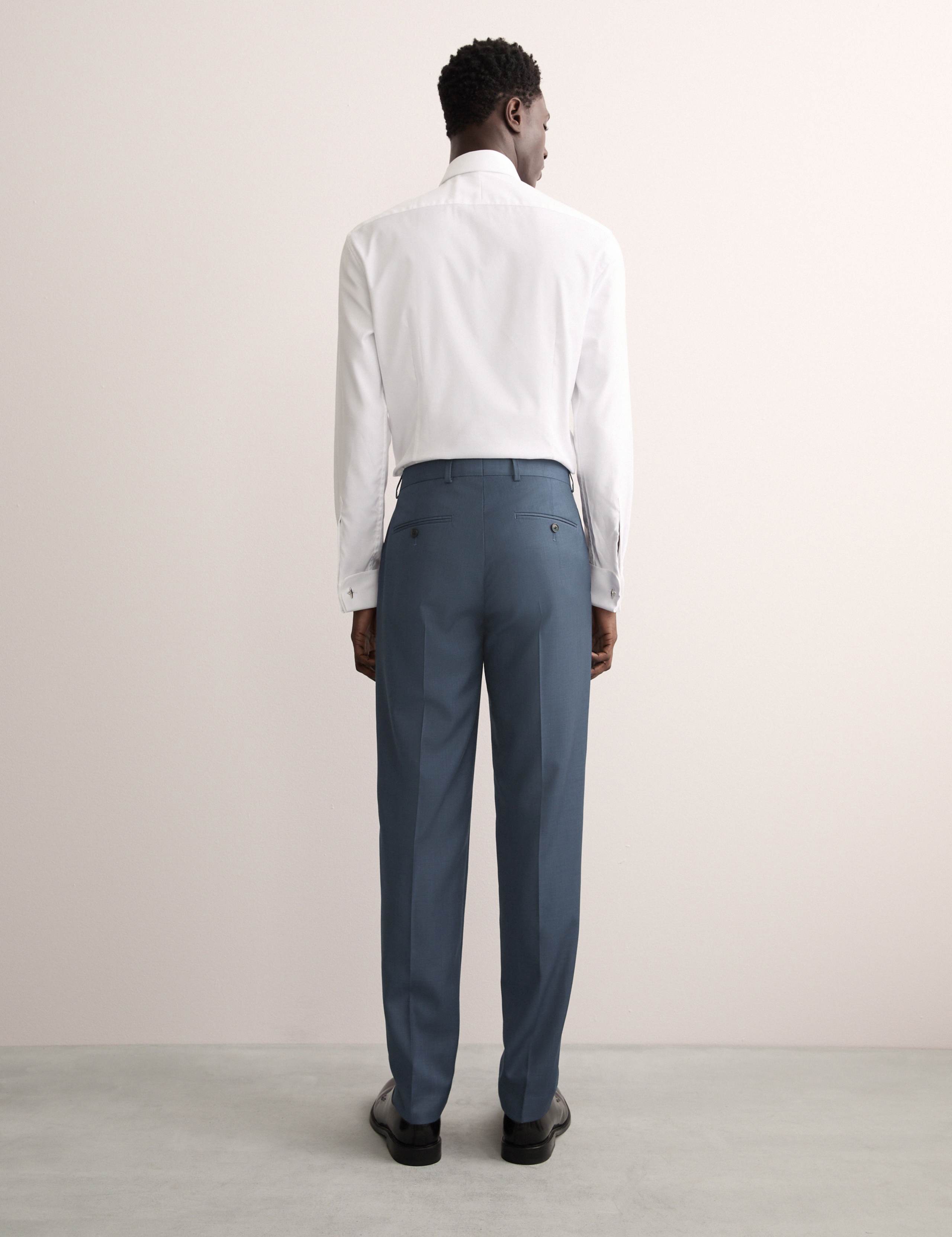 Tailored Fit Pure Wool Textured Suit Trousers 8 of 8