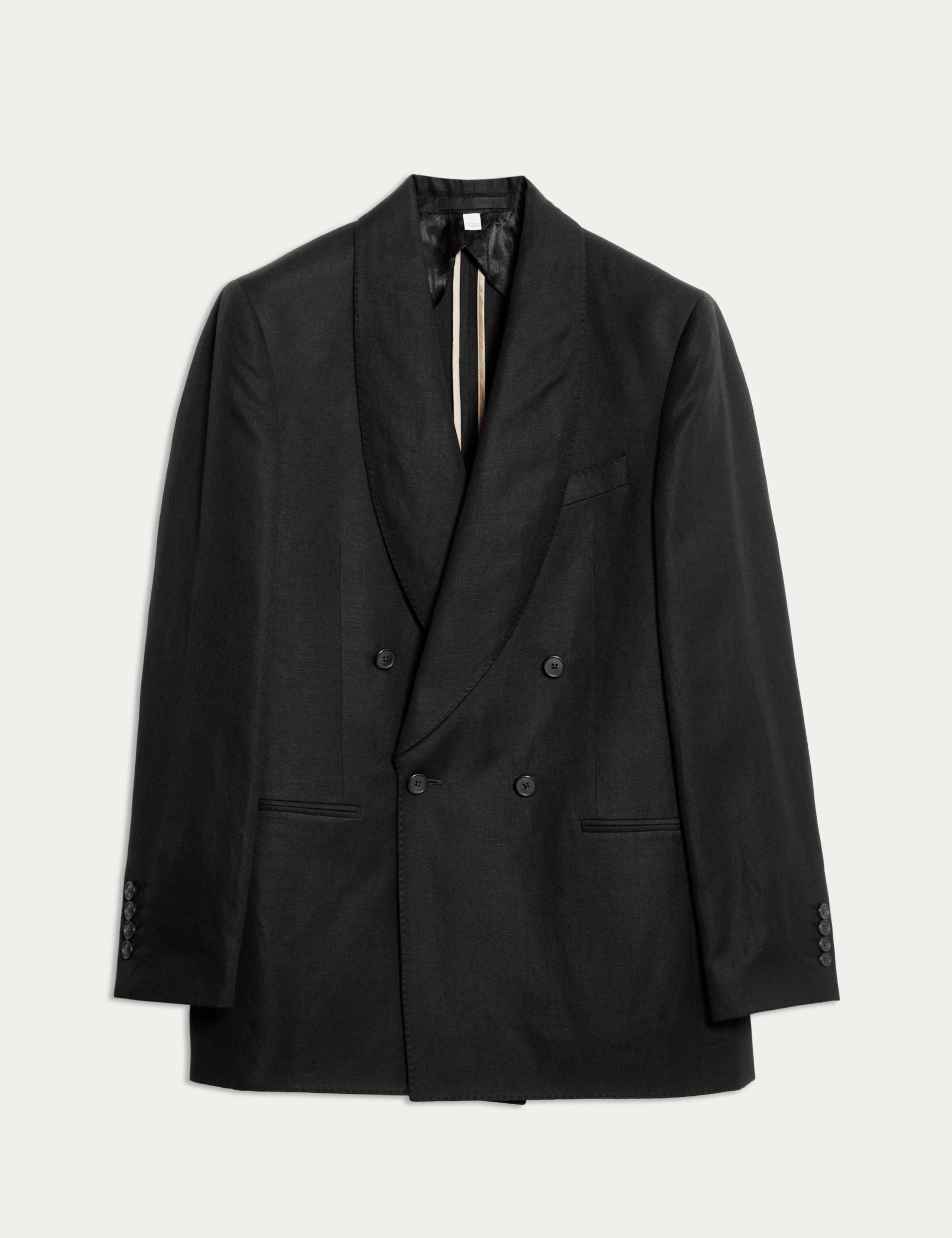 Tailored Linen Wool Blend Jacket with Silk 2 of 8
