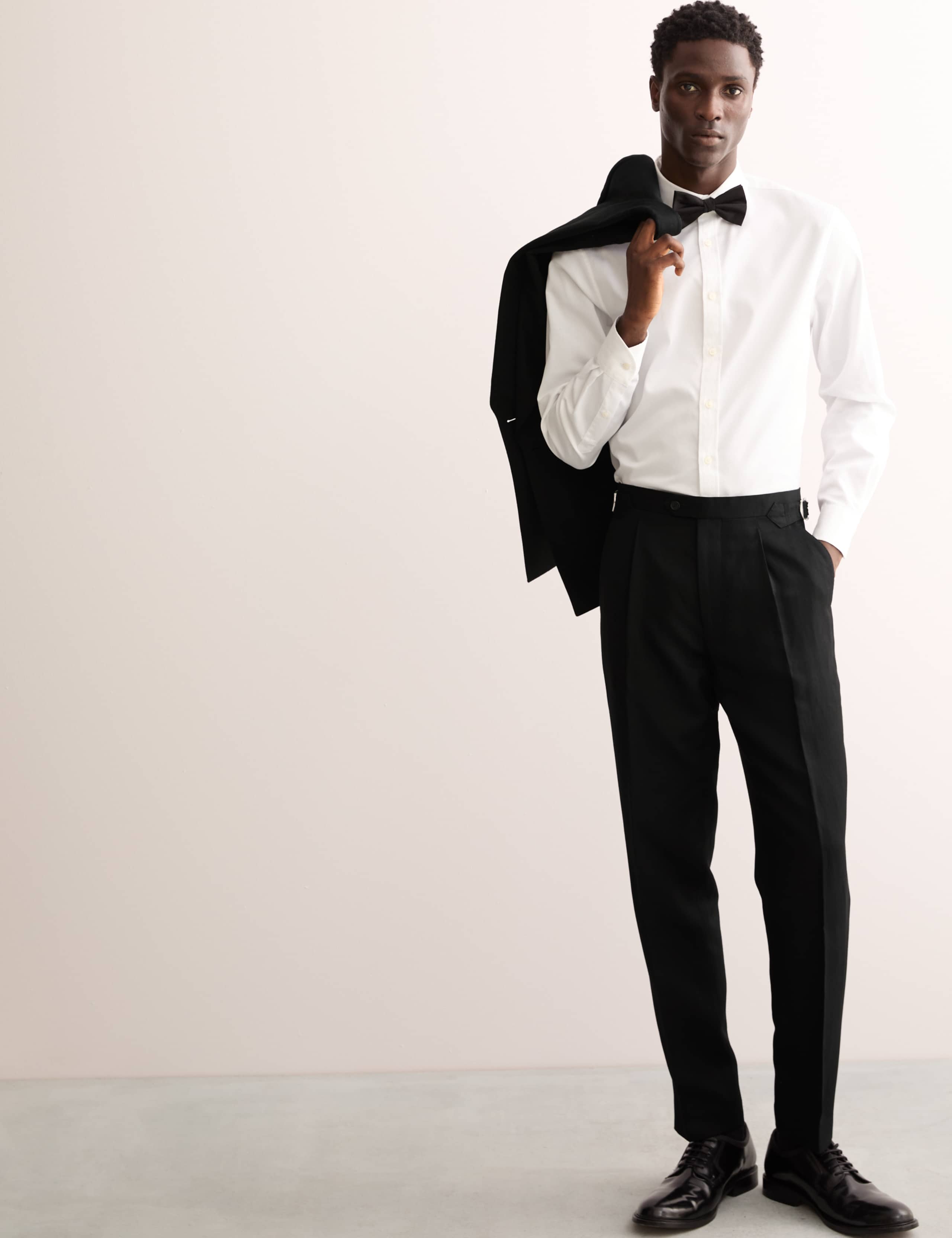 Tailored Fit Wool Linen Silk Trousers 1 of 9