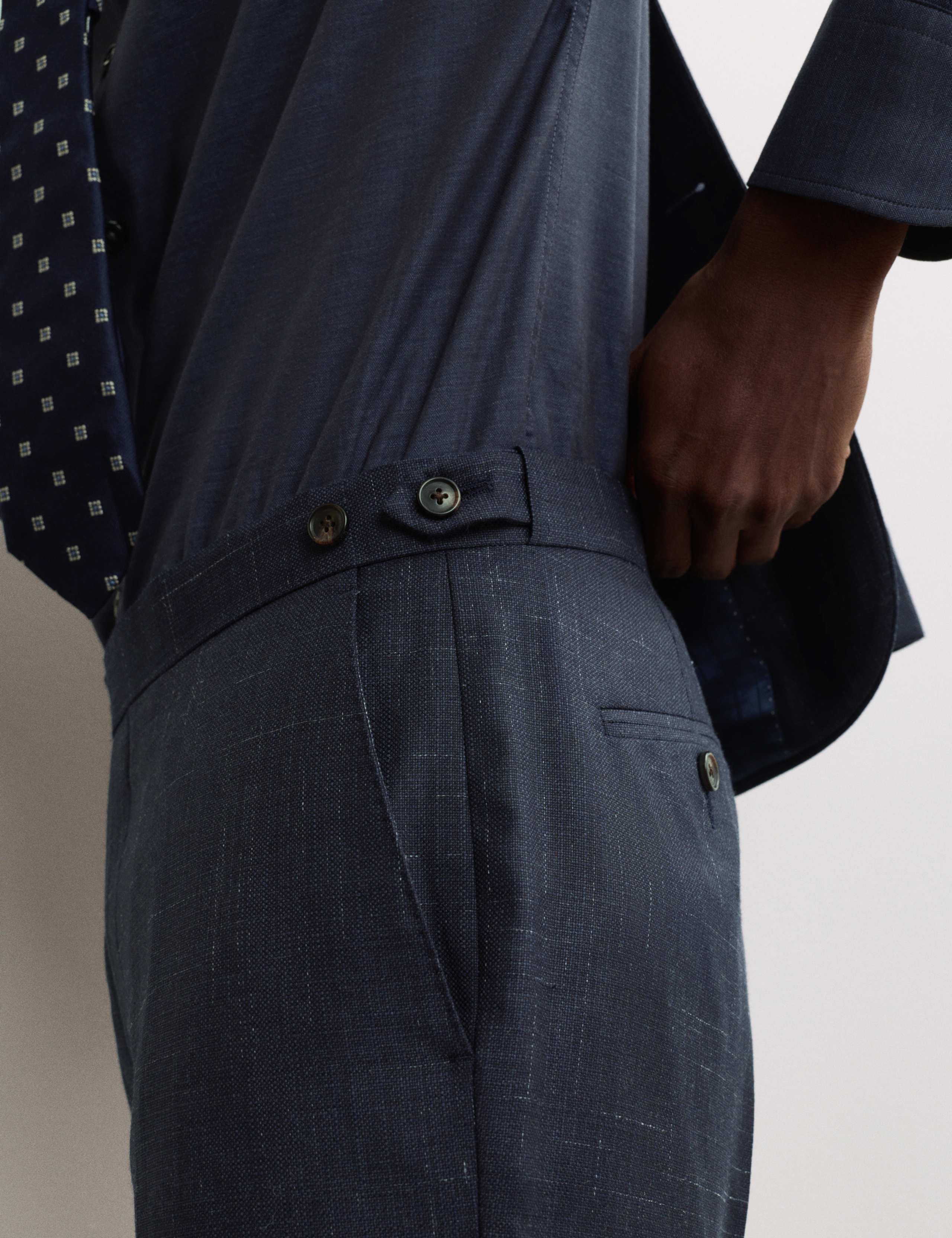 Tailored Fit Wool Rich Flat Front Trousers 3 of 8