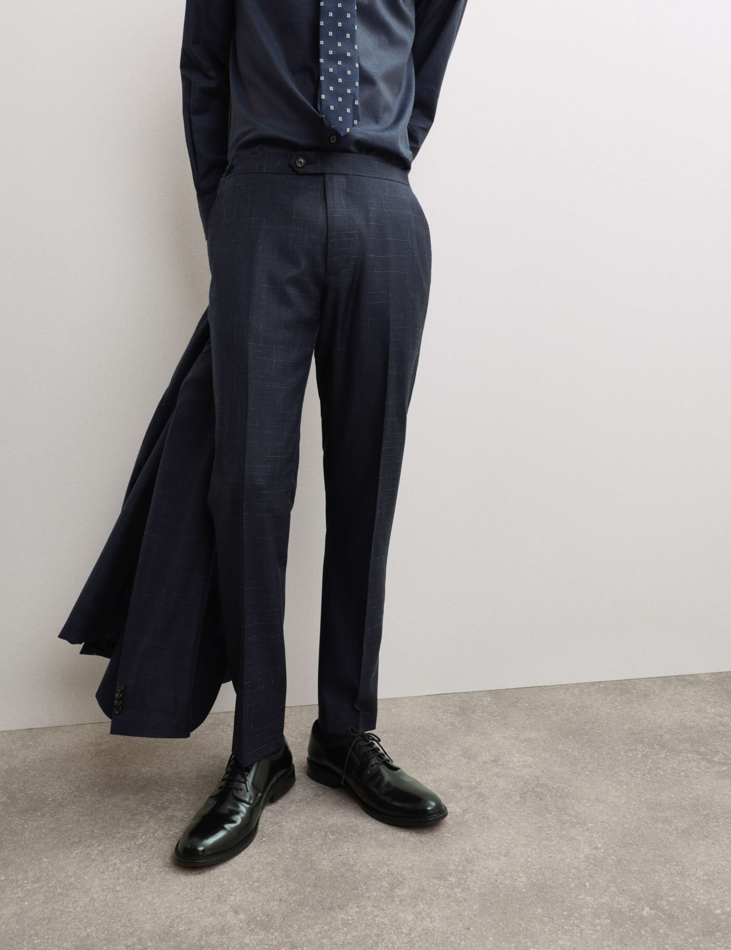 Tailored Fit Wool Rich Flat Front Trousers 5 of 8
