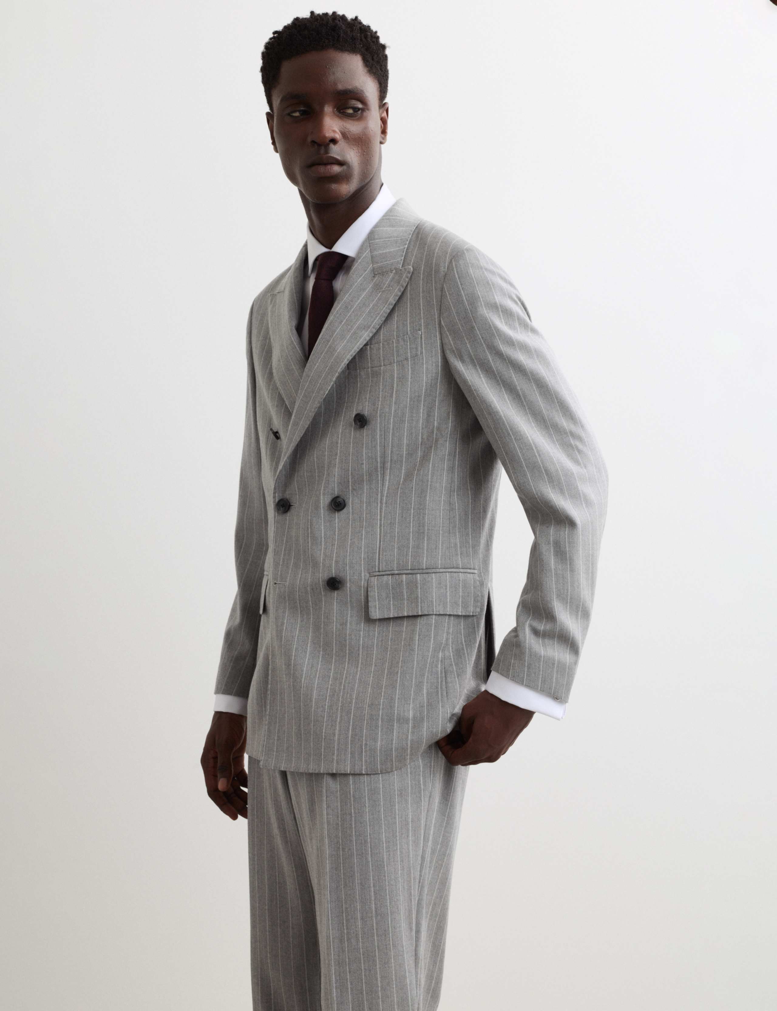 Tailored Fit Italian Wool Suit Jacket with Cashmere 6 of 8