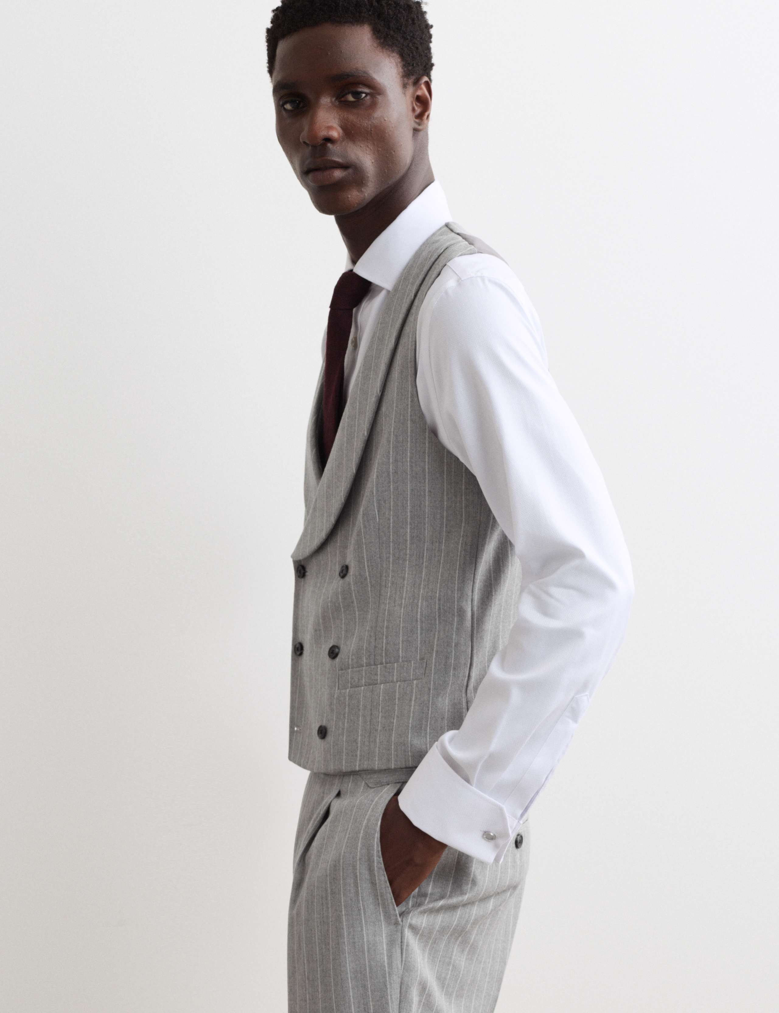 Italian Wool Suit Waistcoat with Cashmere 6 of 7