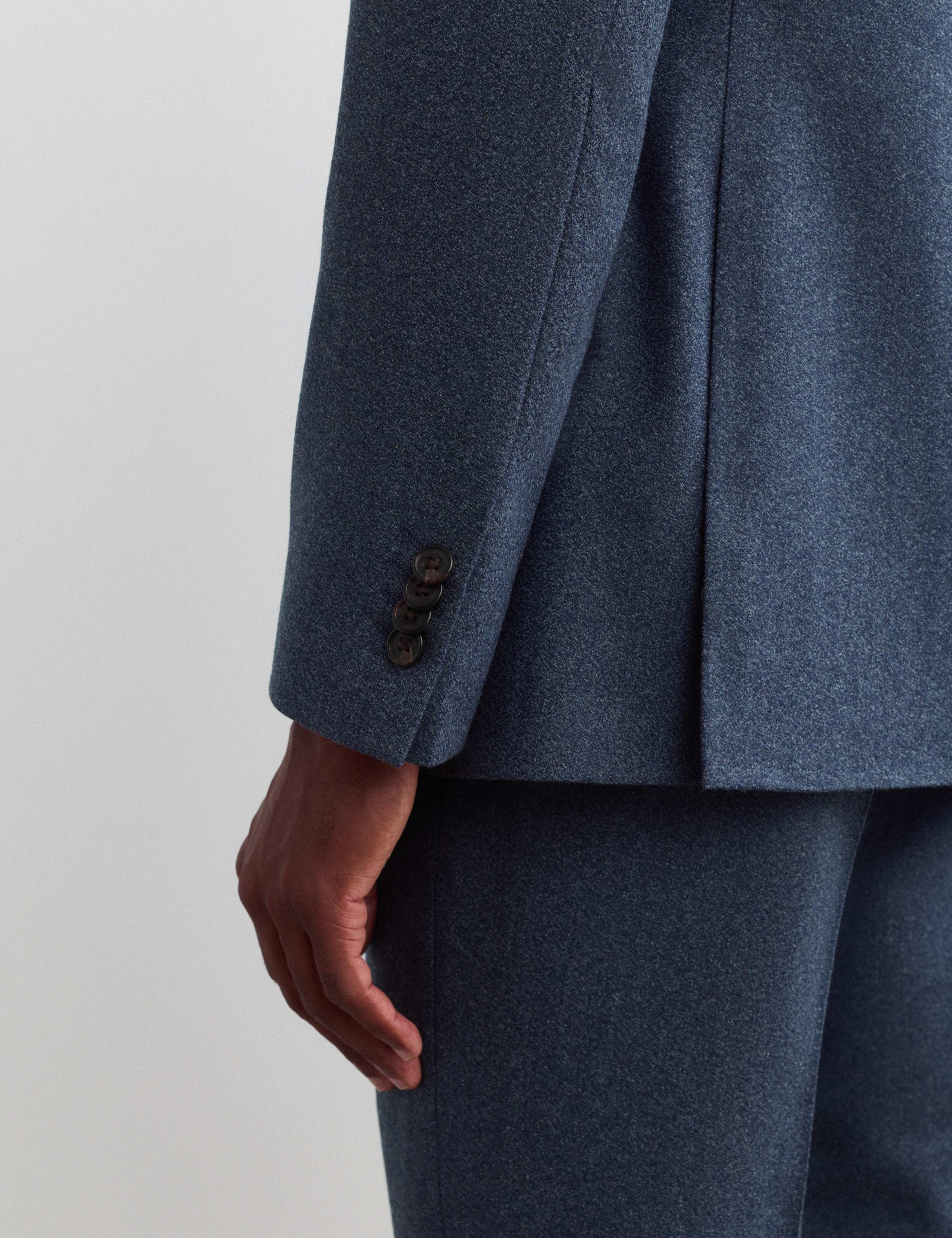 Tailored Fit Pure Wool Mouliné Suit Jacket 4 of 7