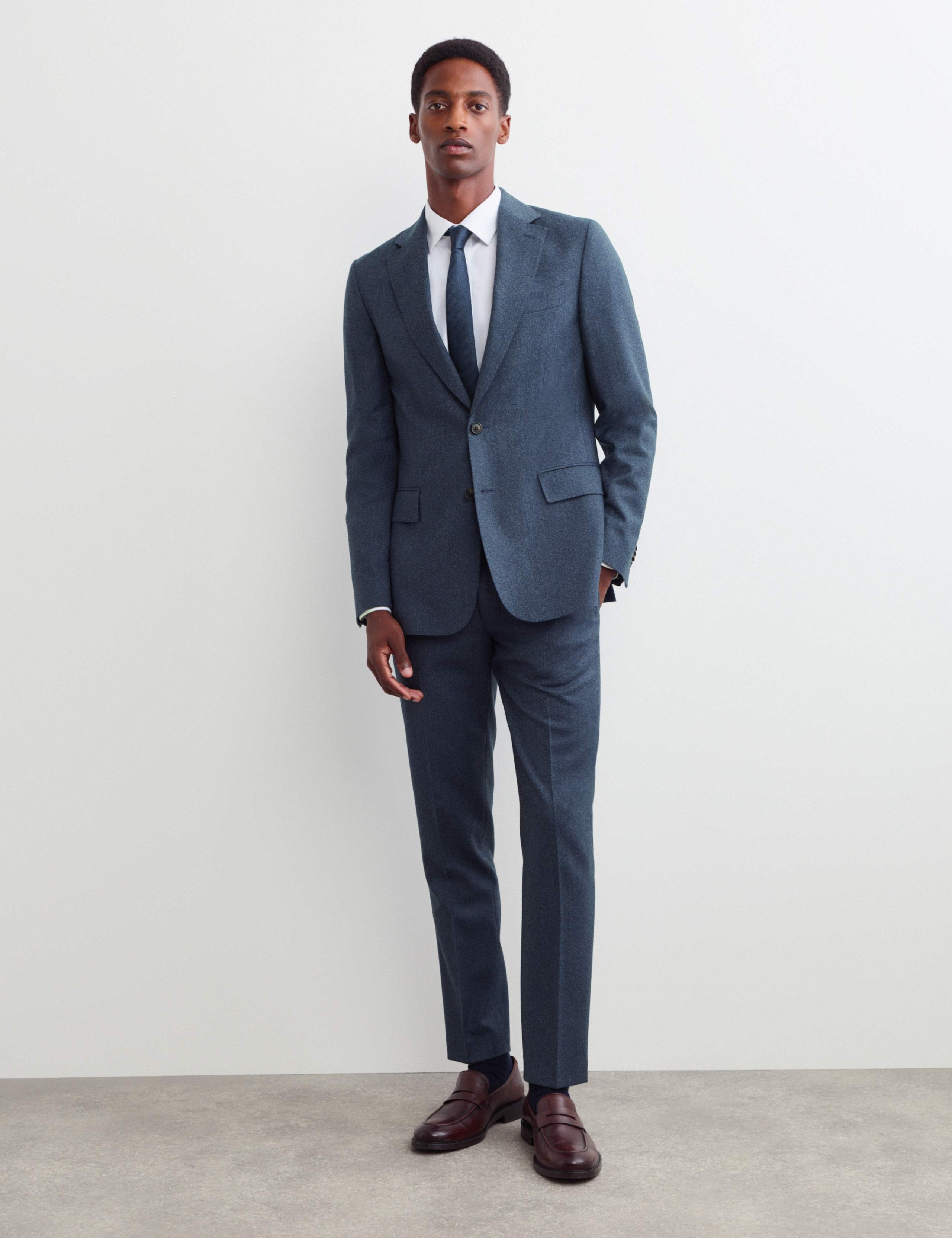 Tailored Fit Pure Wool Mouliné Suit Jacket 6 of 7