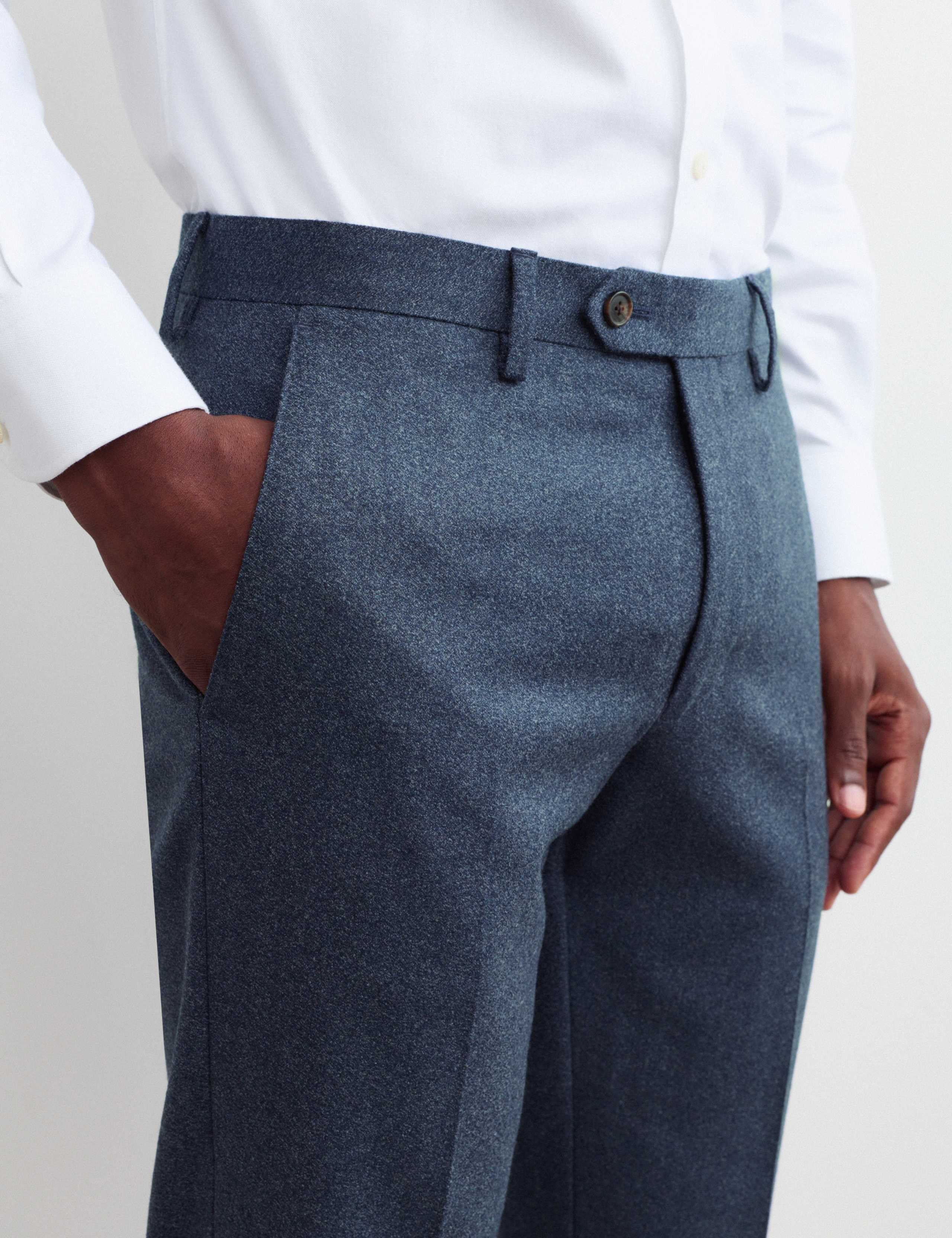 Tailored Fit Pure Wool Mouline Suit Trousers 3 of 7