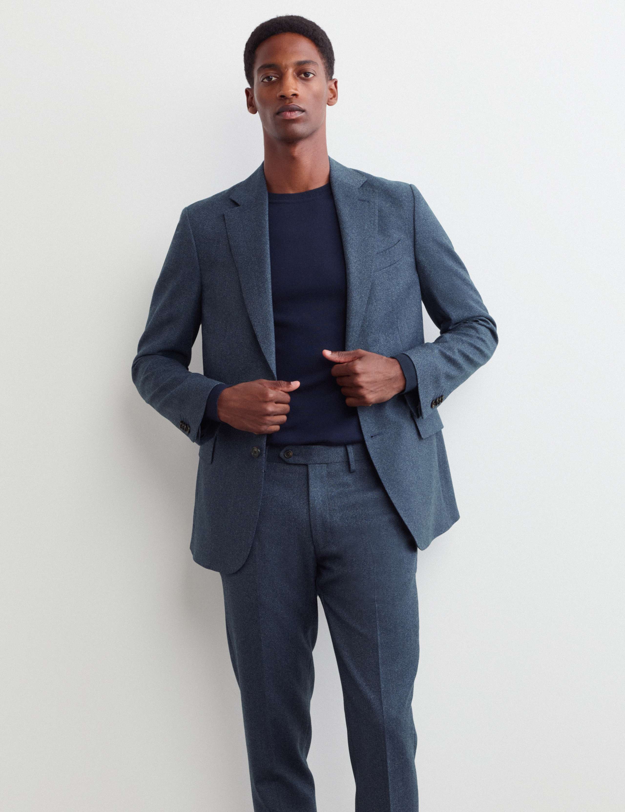 Tailored Fit Pure Wool Mouline Suit Trousers 7 of 7