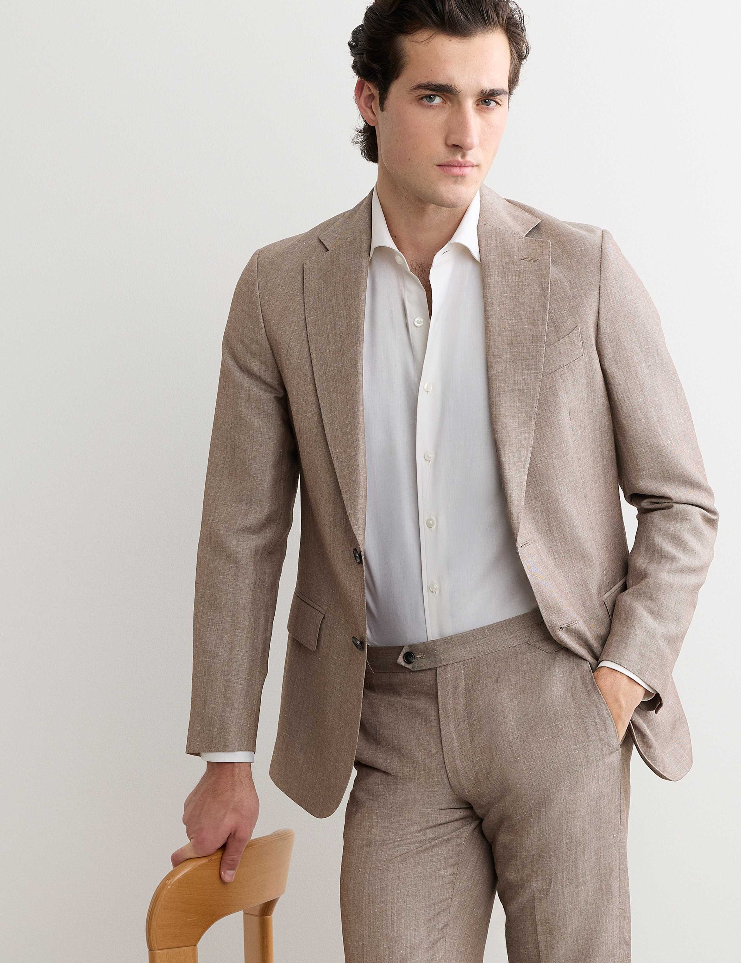 Tailored Fit Italian Wool Linen Blend Suit Jacket 8 of 8