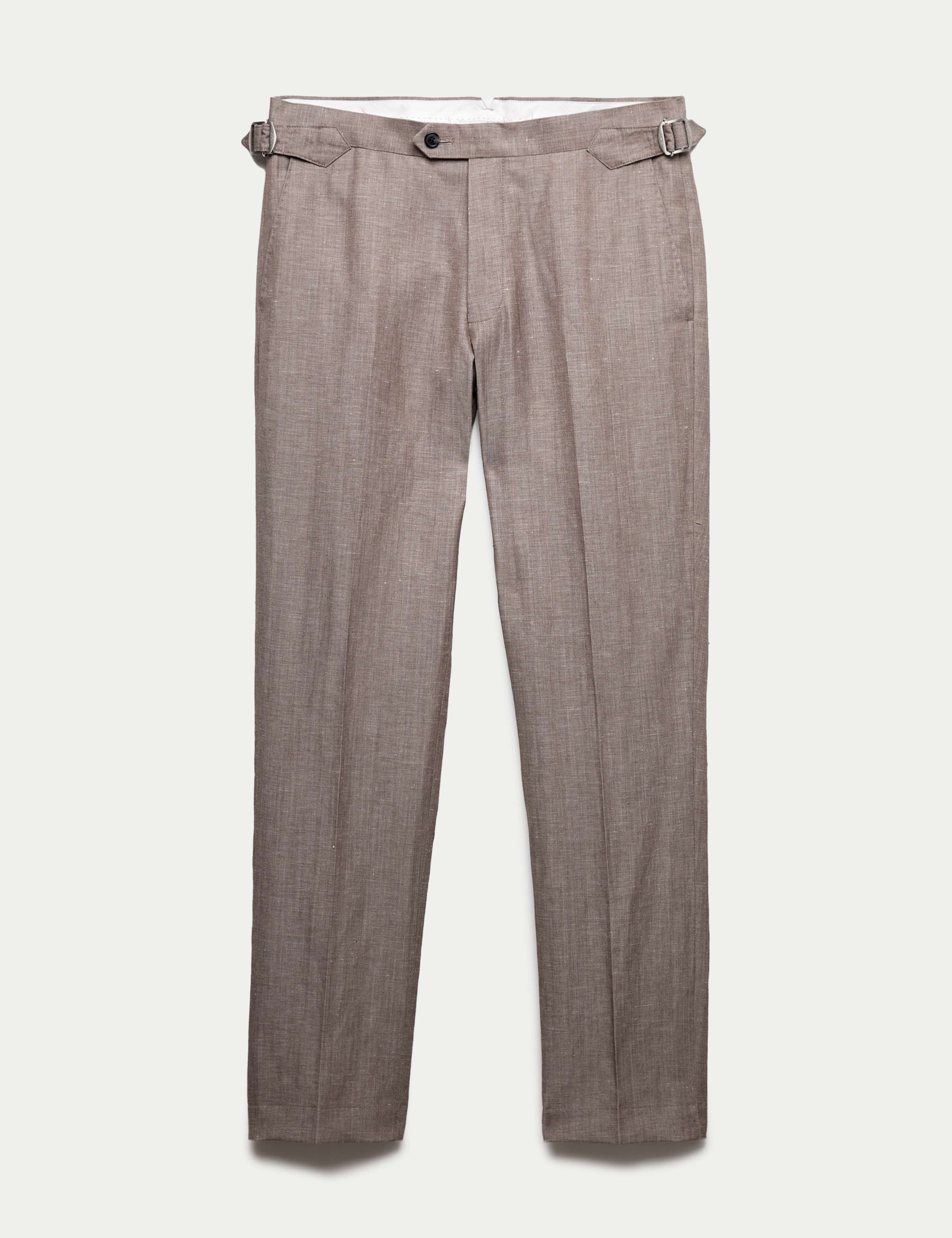 Tailored Fit Italian Wool Linen Blend Suit Trousers 2 of 7