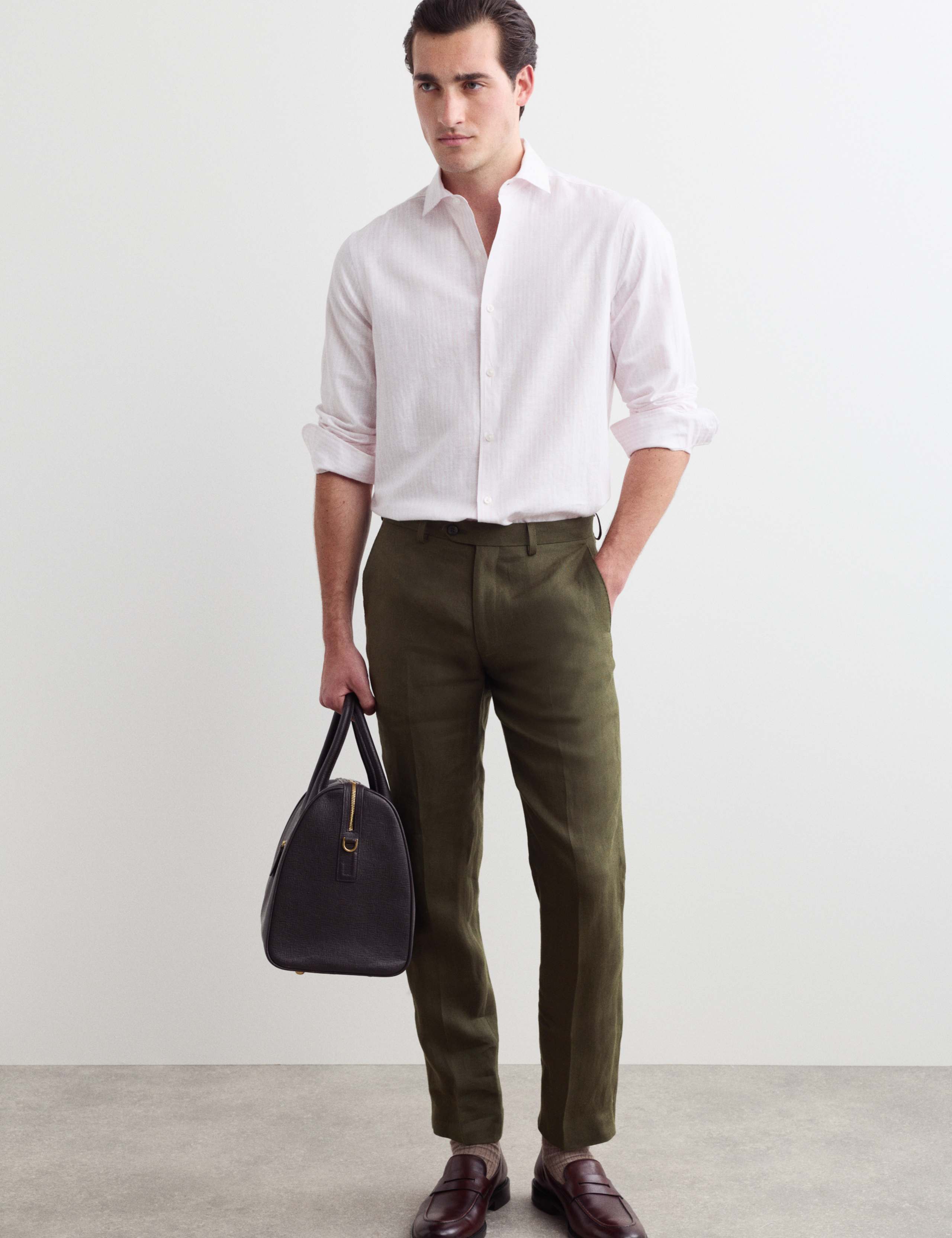 Tailored Fit Pure Linen Trousers 7 of 7