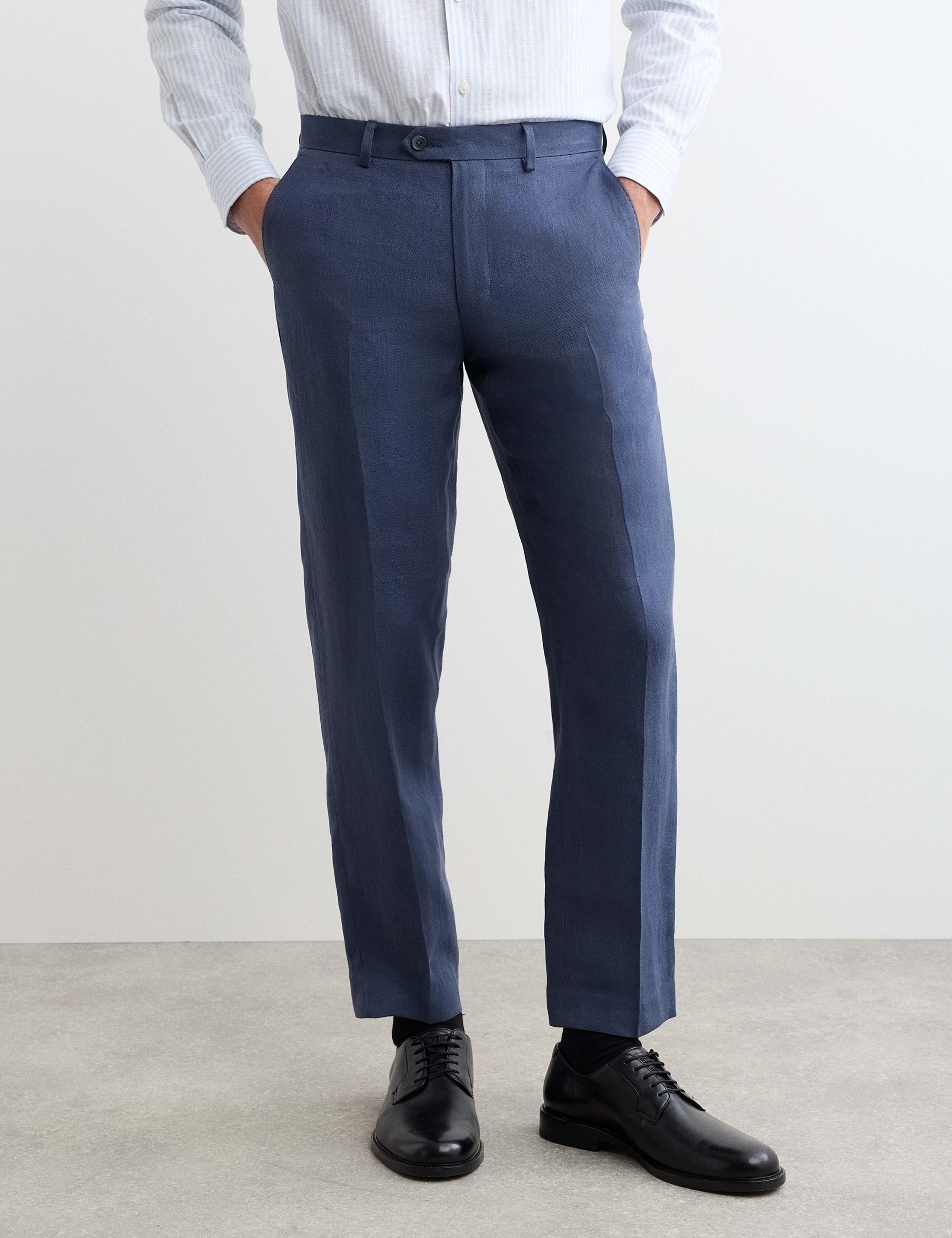 Tailored Fit Pure Linen Trousers 1 of 5