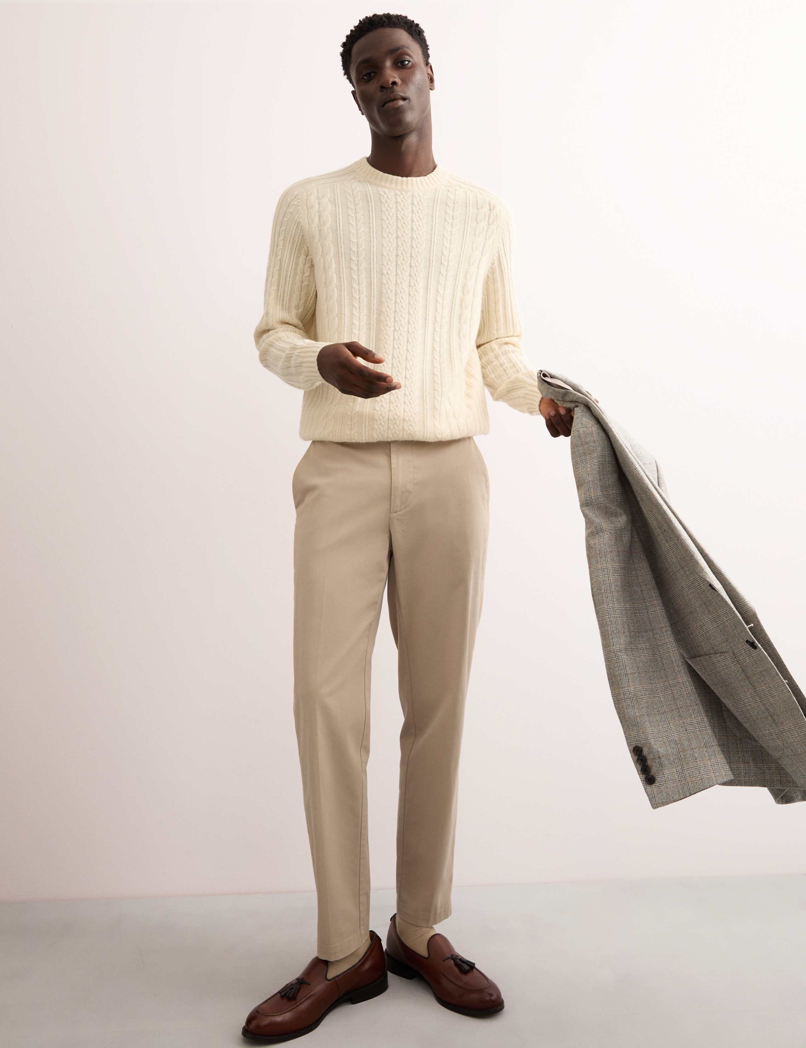 Tapered Fit Italian Flat Front Chinos 1 of 7