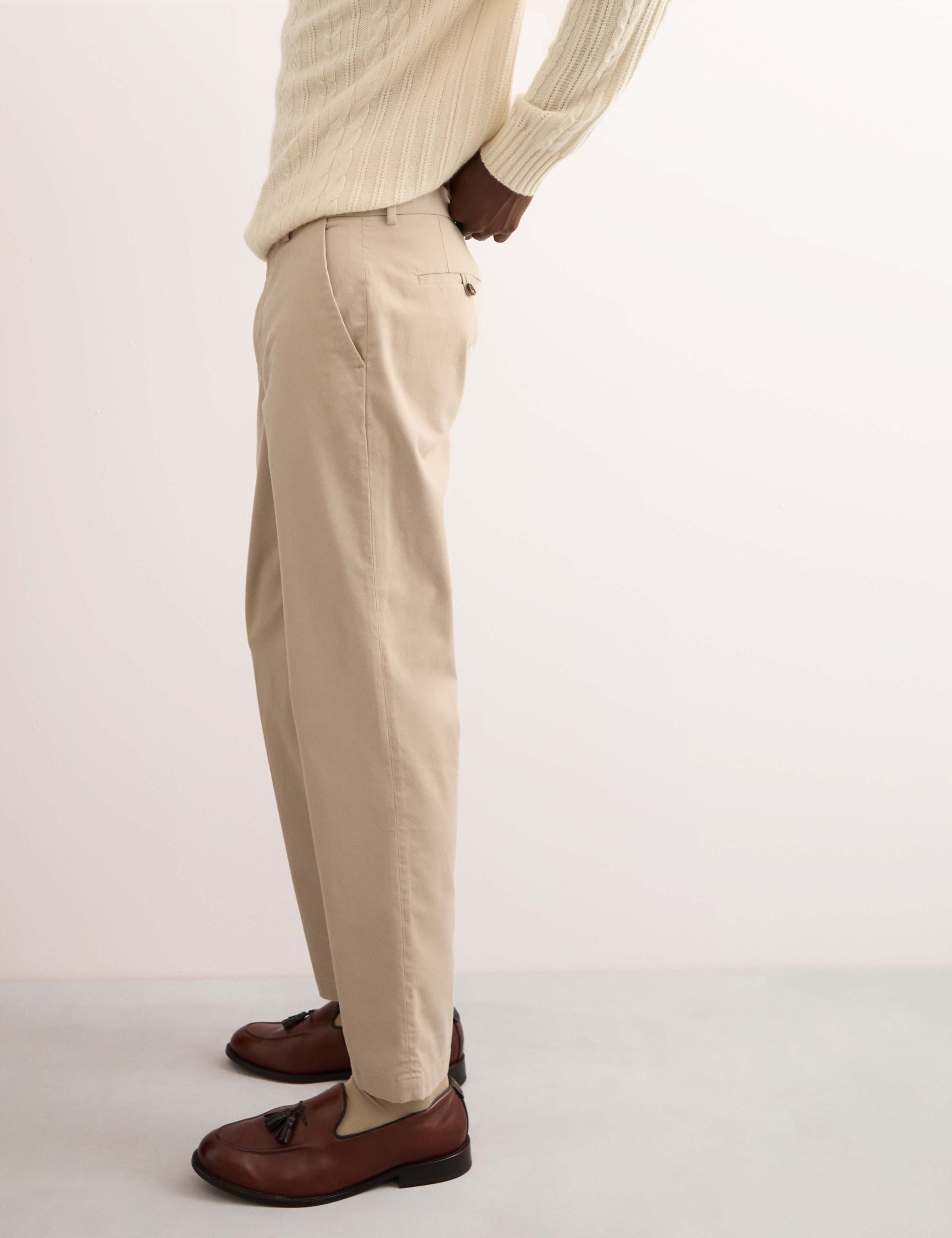 Tapered Fit Italian Flat Front Chinos 3 of 7