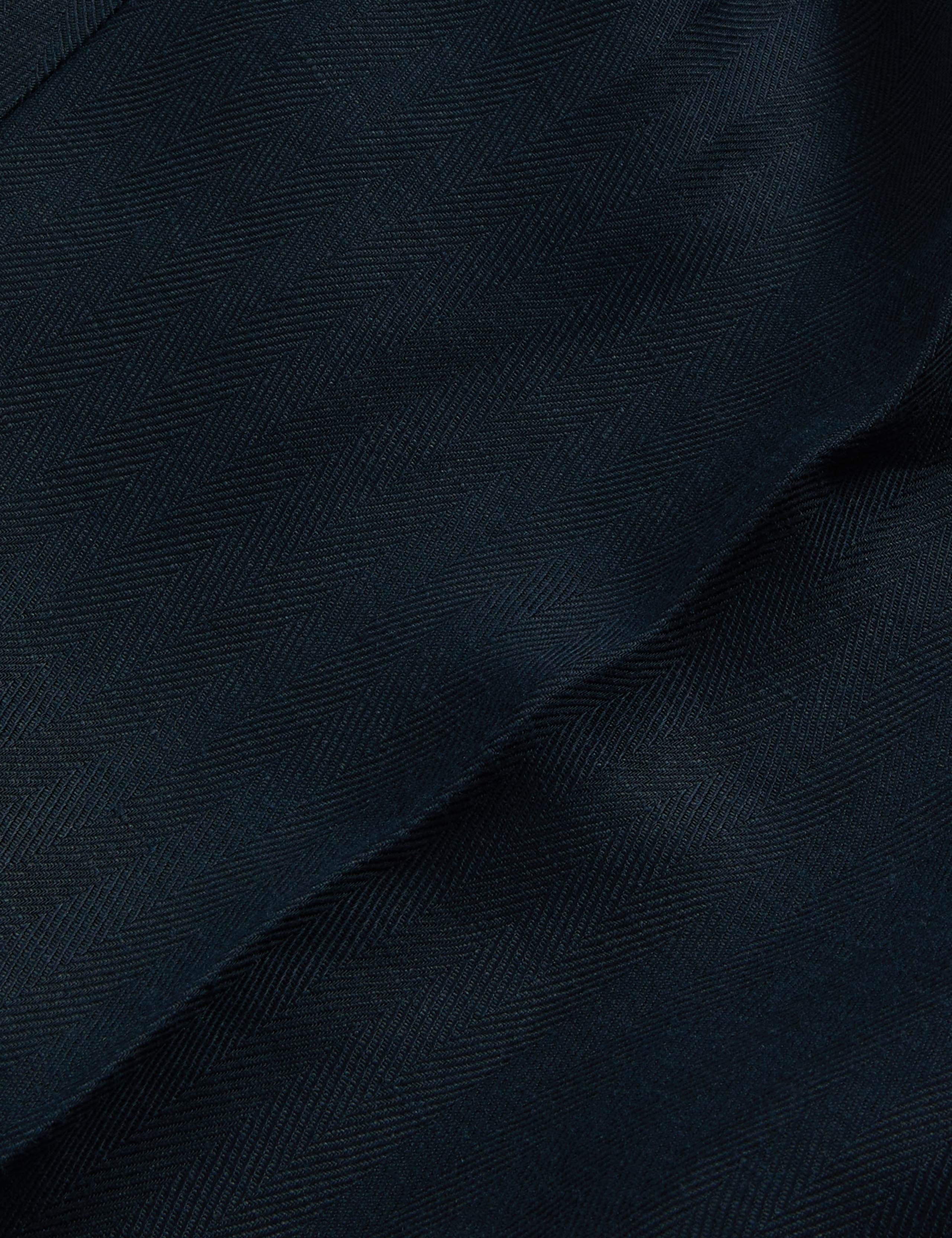 Tapered Fit Linen Blend Single Pleat Trousers 2 of 2