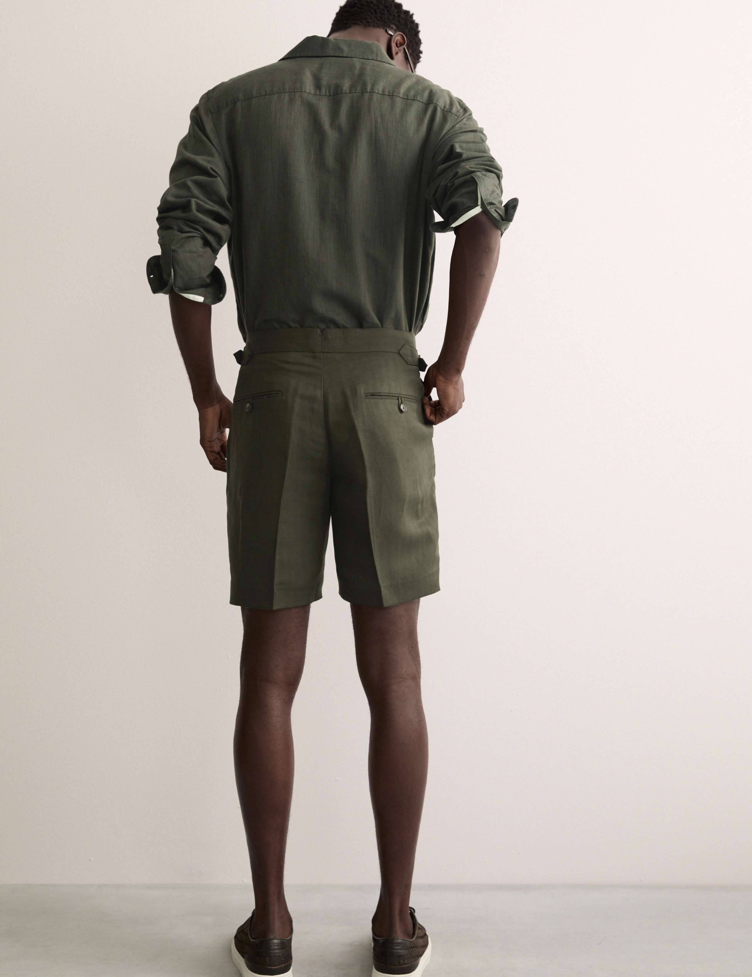 Linen Blend Herringbone Shorts 3 of 6