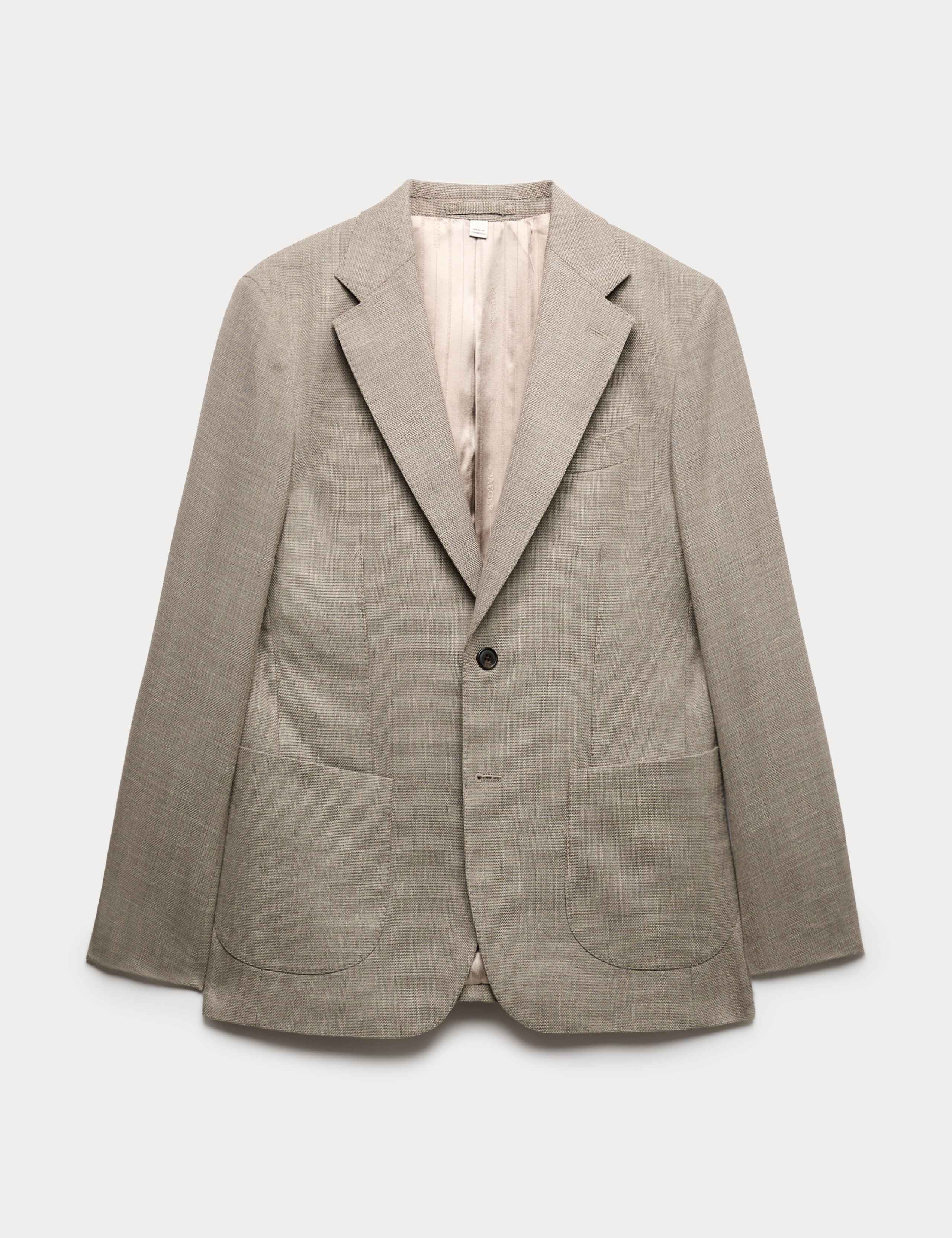 Tailored Fit Italian Wool Rich Check Blazer 2 of 8