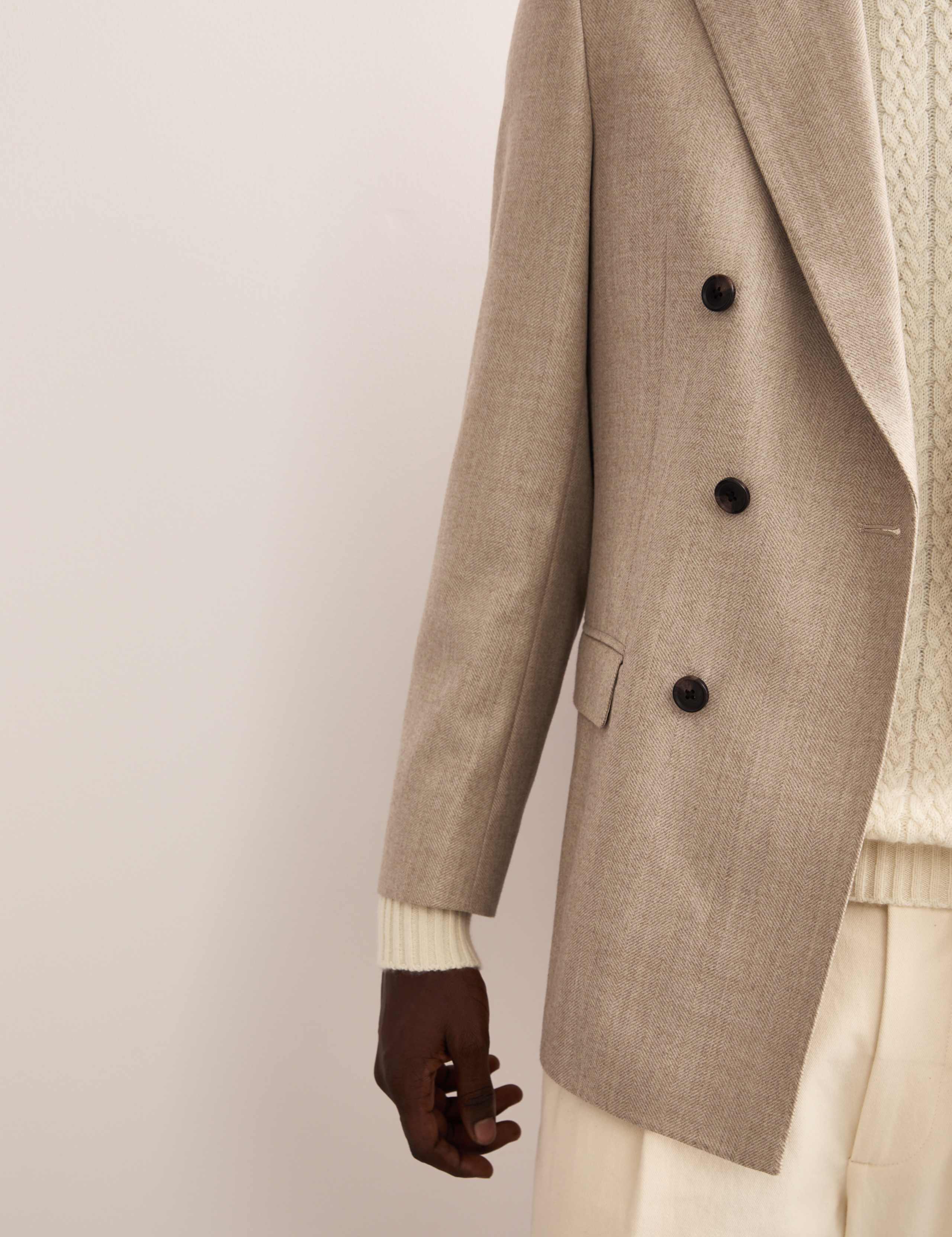 Tailored Fit Pure Wool Herringbone Jacket 4 of 8