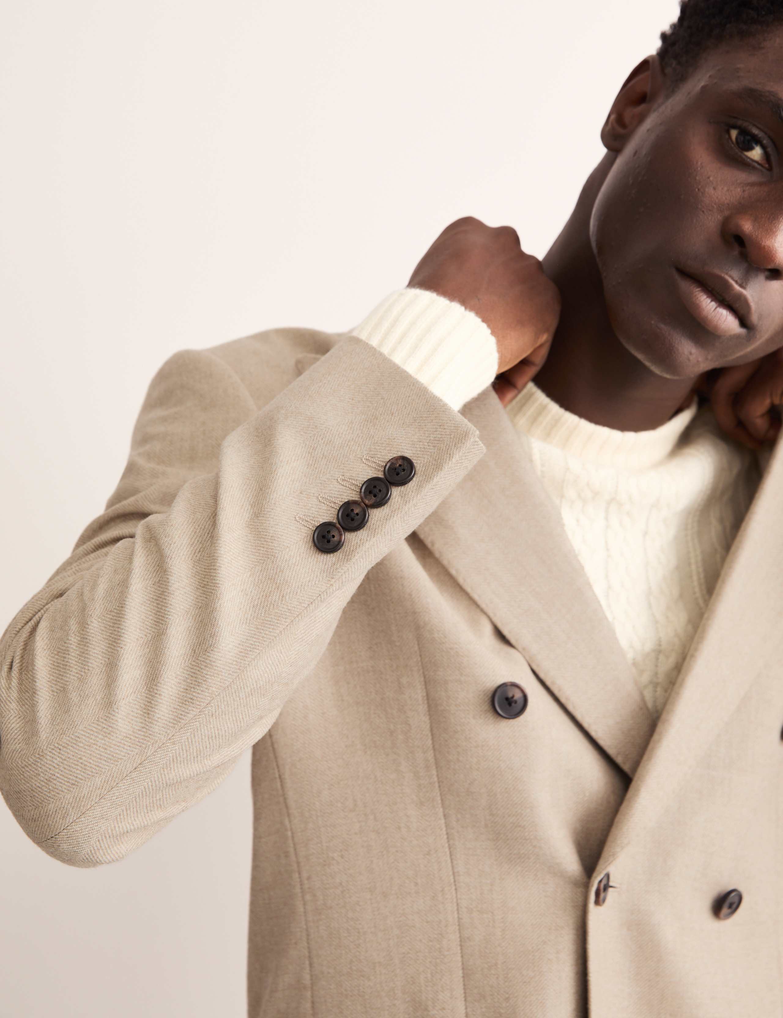 Tailored Fit Pure Wool Herringbone Jacket 6 of 8