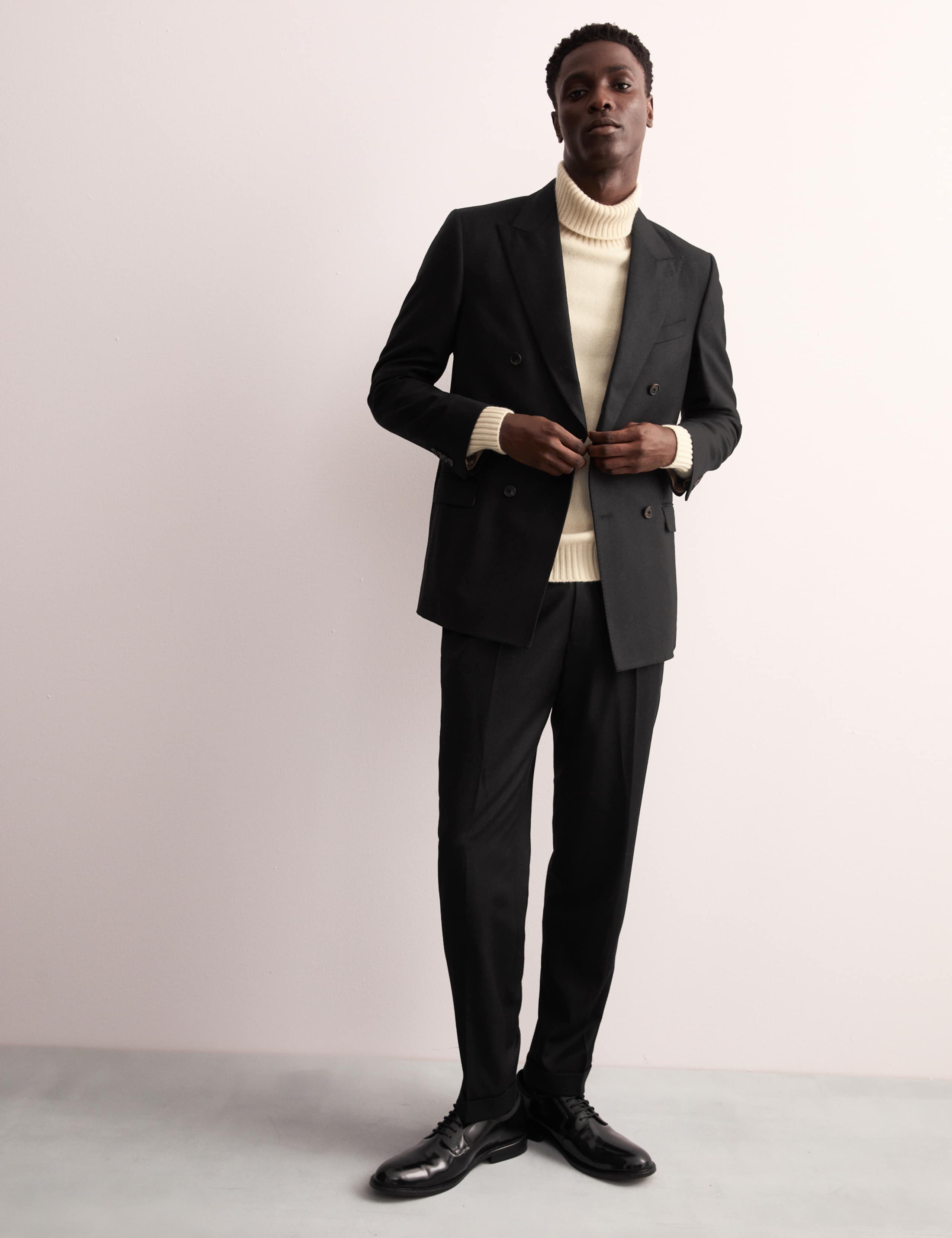 Tailored Fit Pure Wool Herringbone Jacket 1 of 7