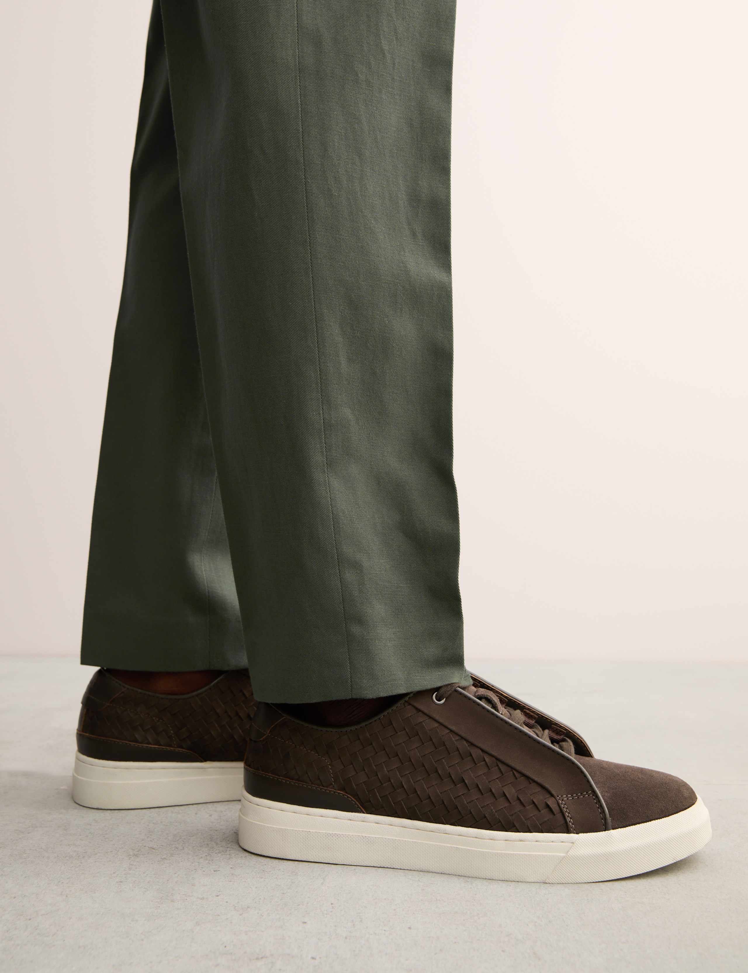 Tailored Fit Twill Cotton Linen Trousers 7 of 8