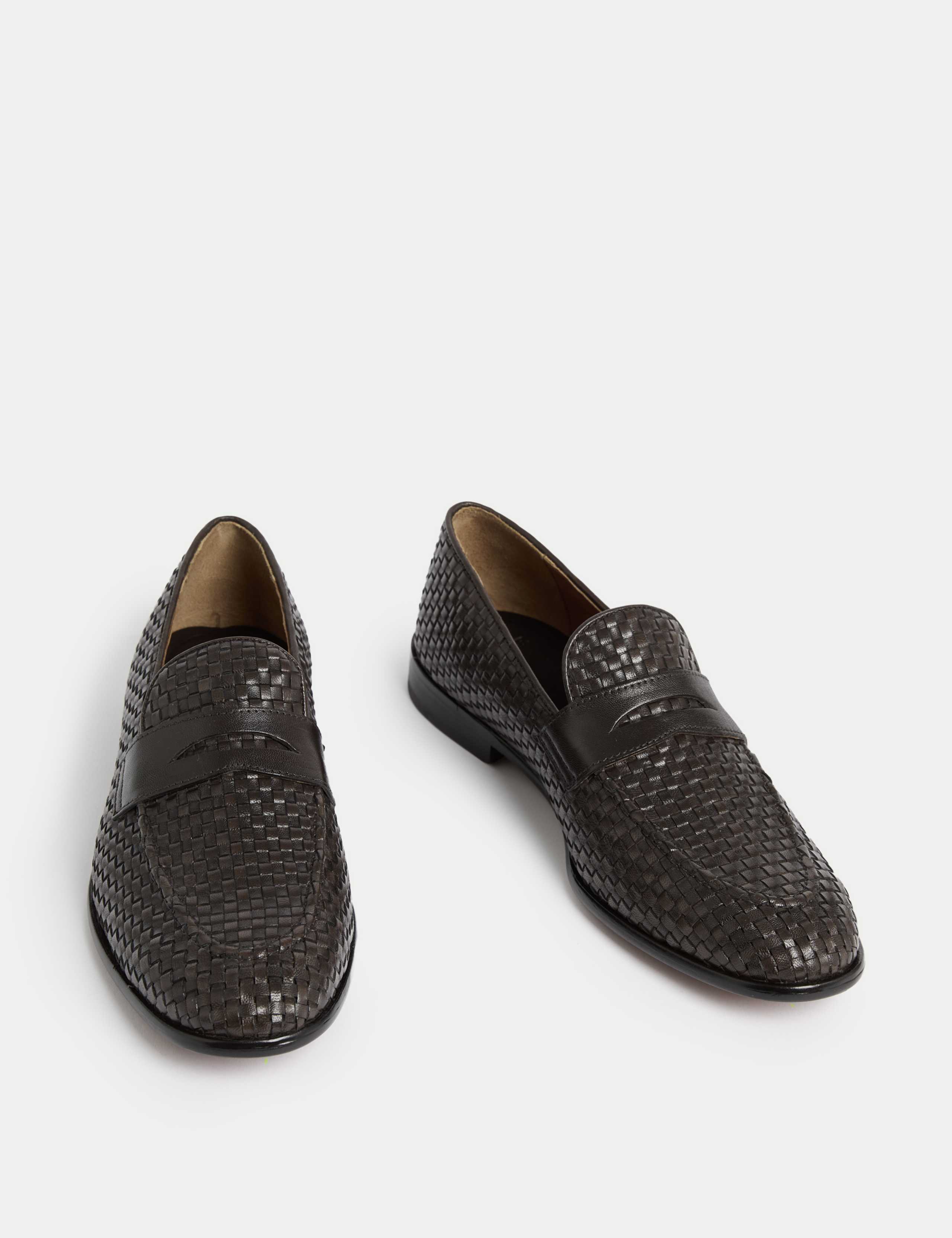 Woven Leather Slip-On Loafers 2 of 4