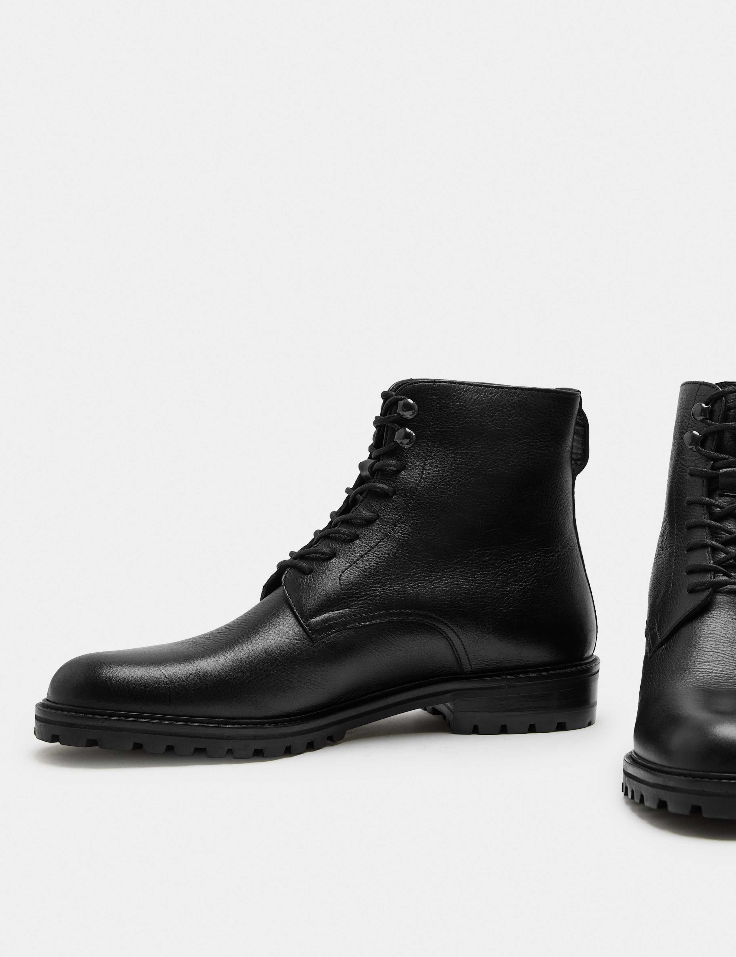 Leather Lace Up Casual Boots 1 of 4