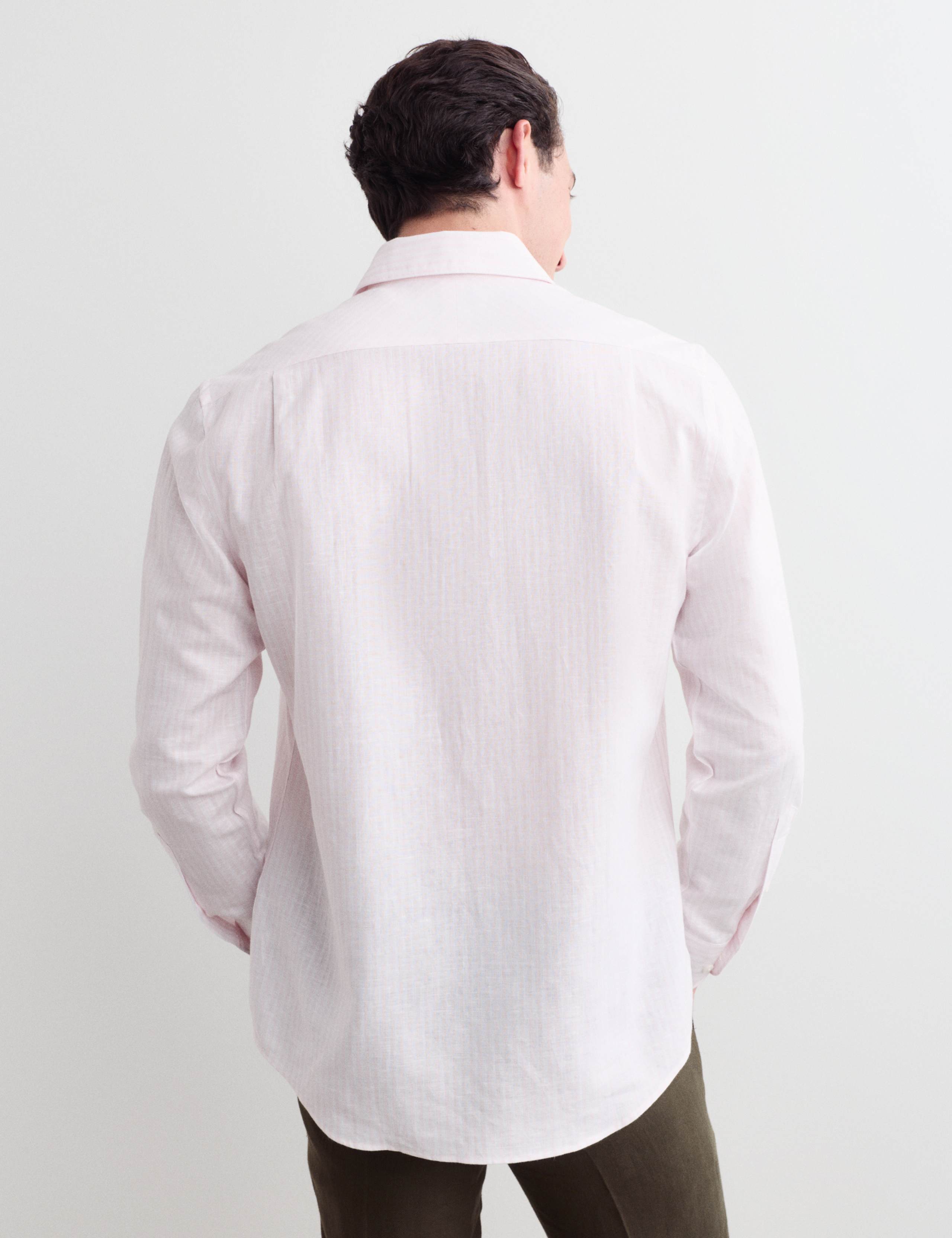 Regular Fit Luxury Linen Cotton Striped Shirt 5 of 6
