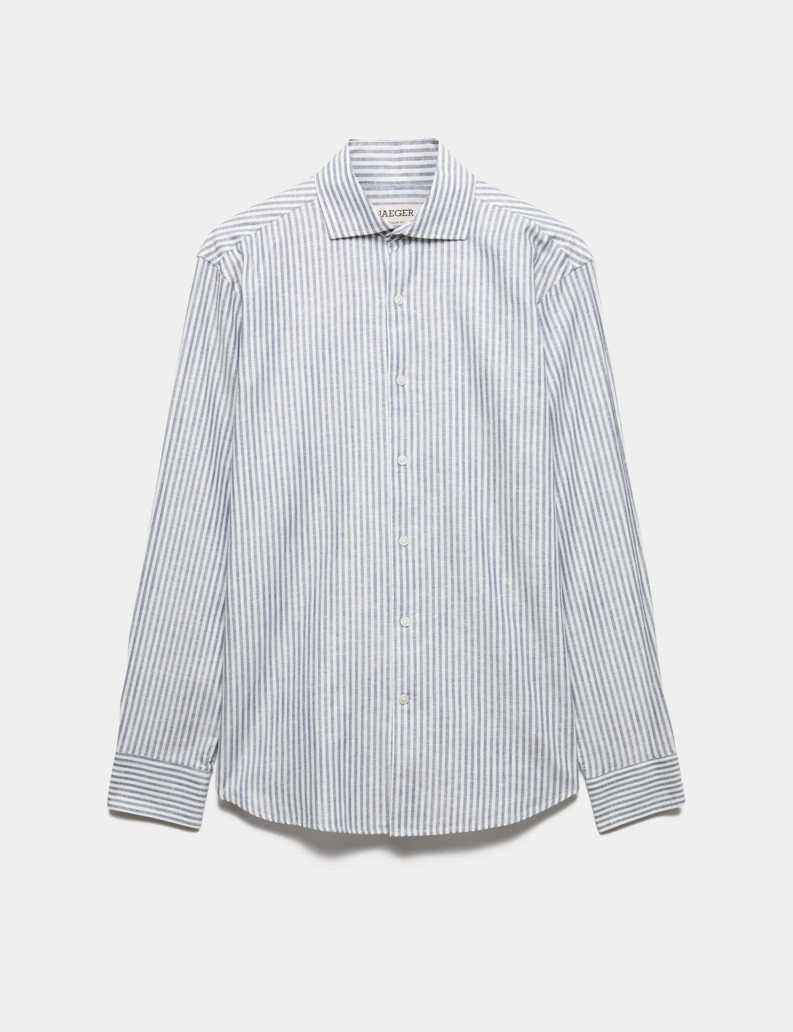 Regular Fit Luxury Linen Cotton Striped Shirt 1 of 1