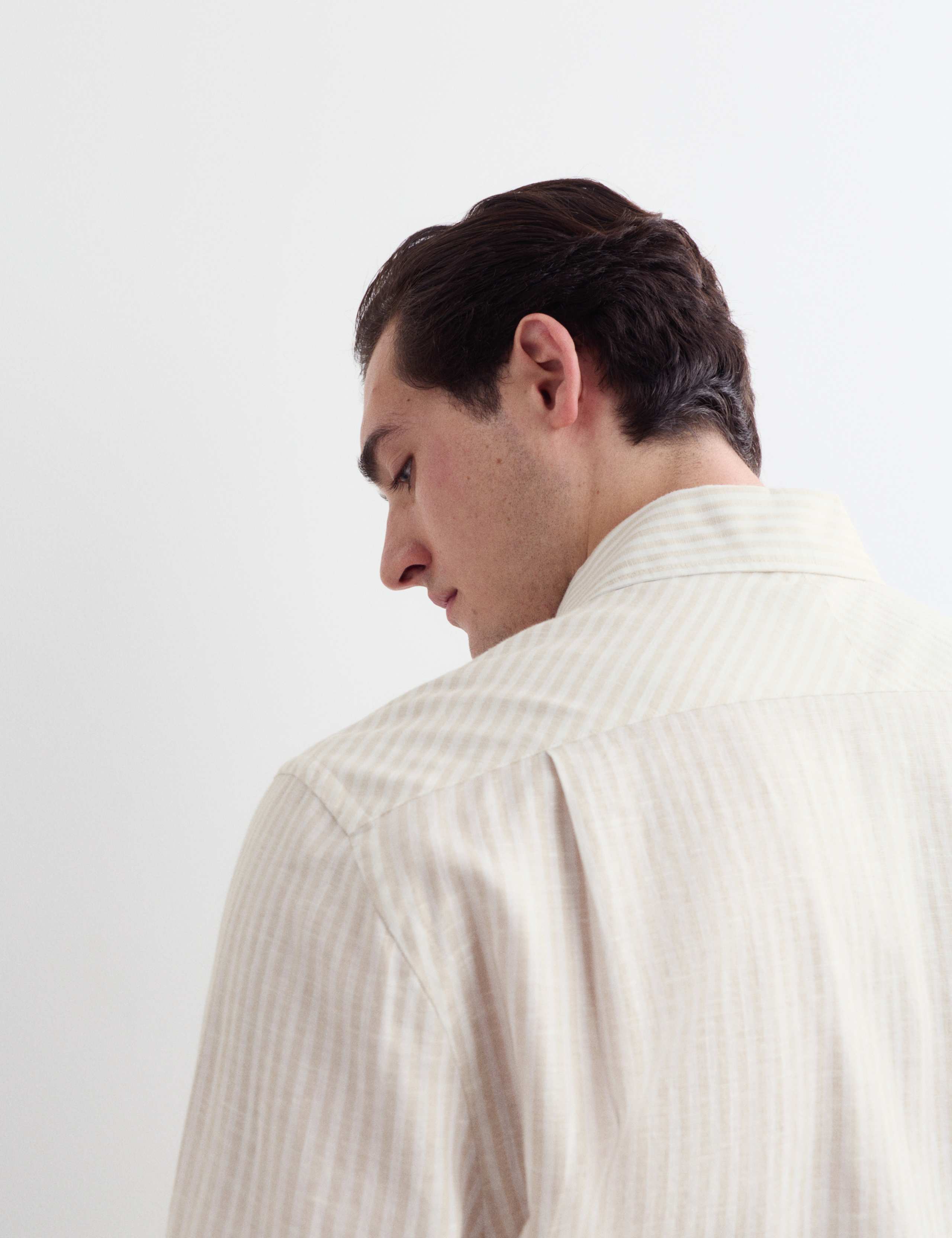 Regular Fit Luxury Linen Cotton Striped Shirt 3 of 7