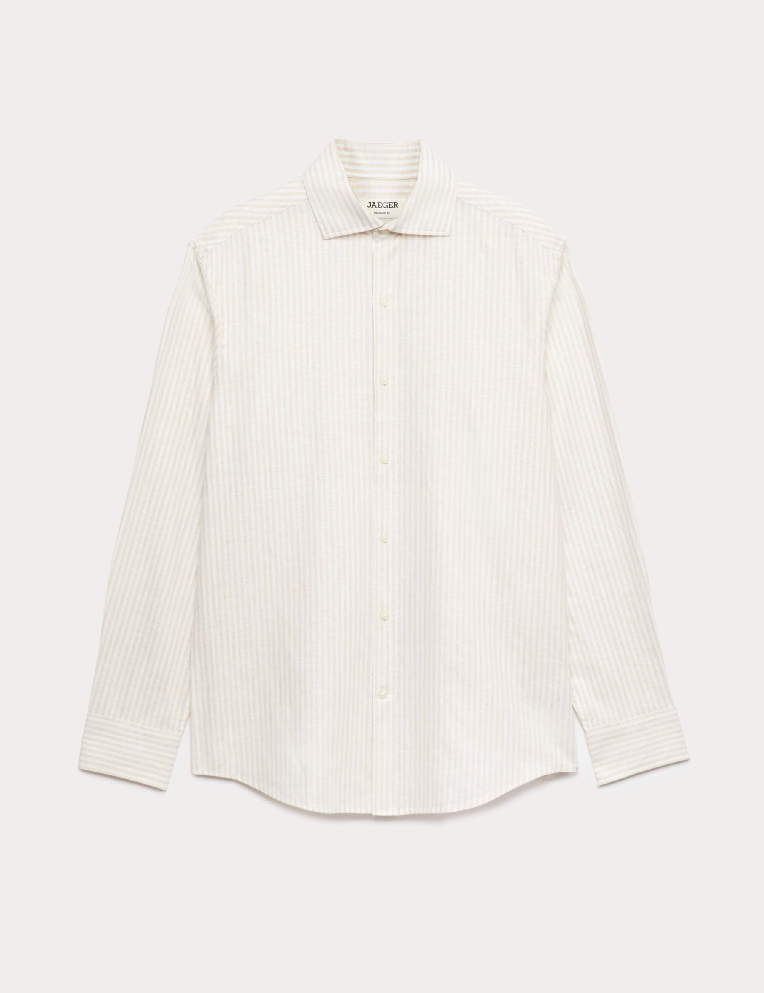 Regular Fit Luxury Linen Cotton Striped Shirt 2 of 7