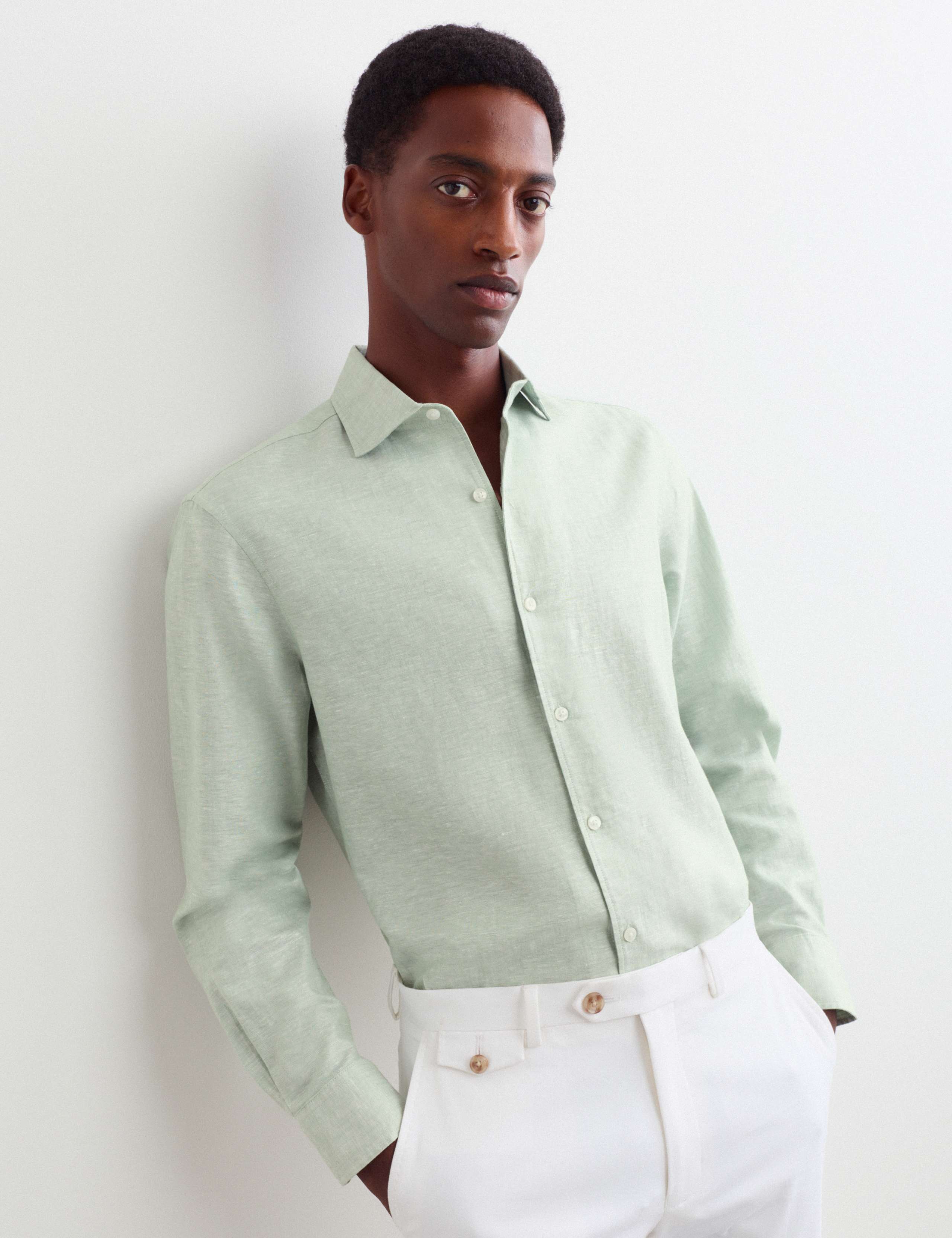 Regular Fit Luxury Linen Cotton Shirt 1 of 8