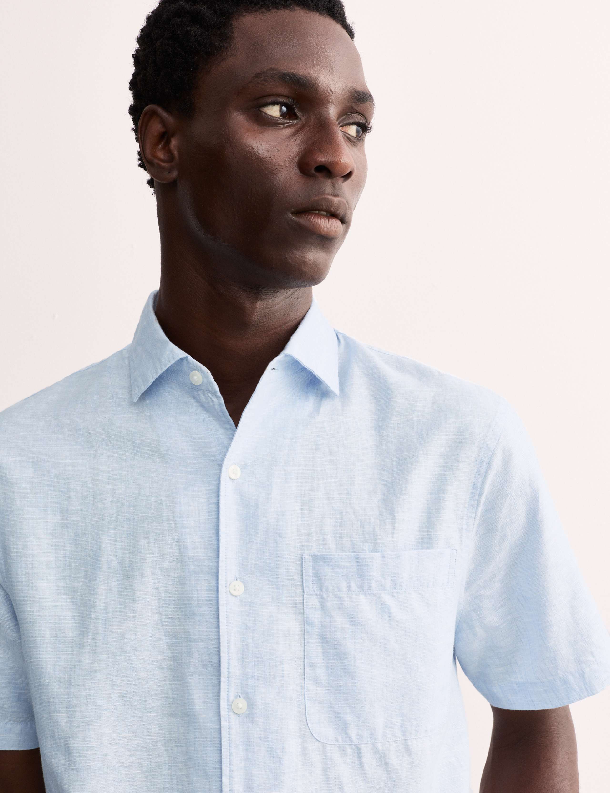 Regular Fit Luxury Linen Cotton Blend Short Sleeve Shirt 4 of 8