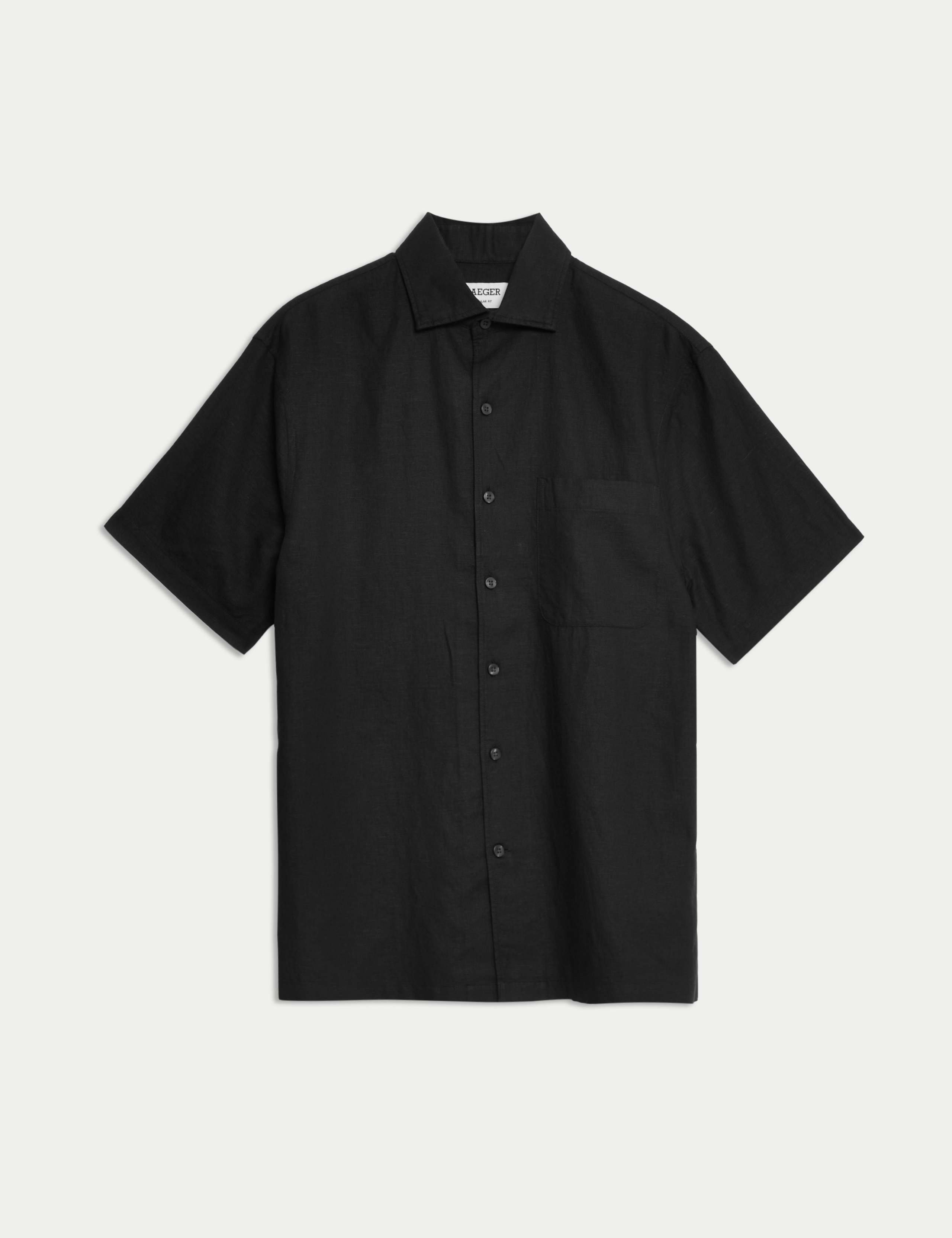 Regular Fit Luxury Linen Cotton Short Sleeve Shirt 2 of 8