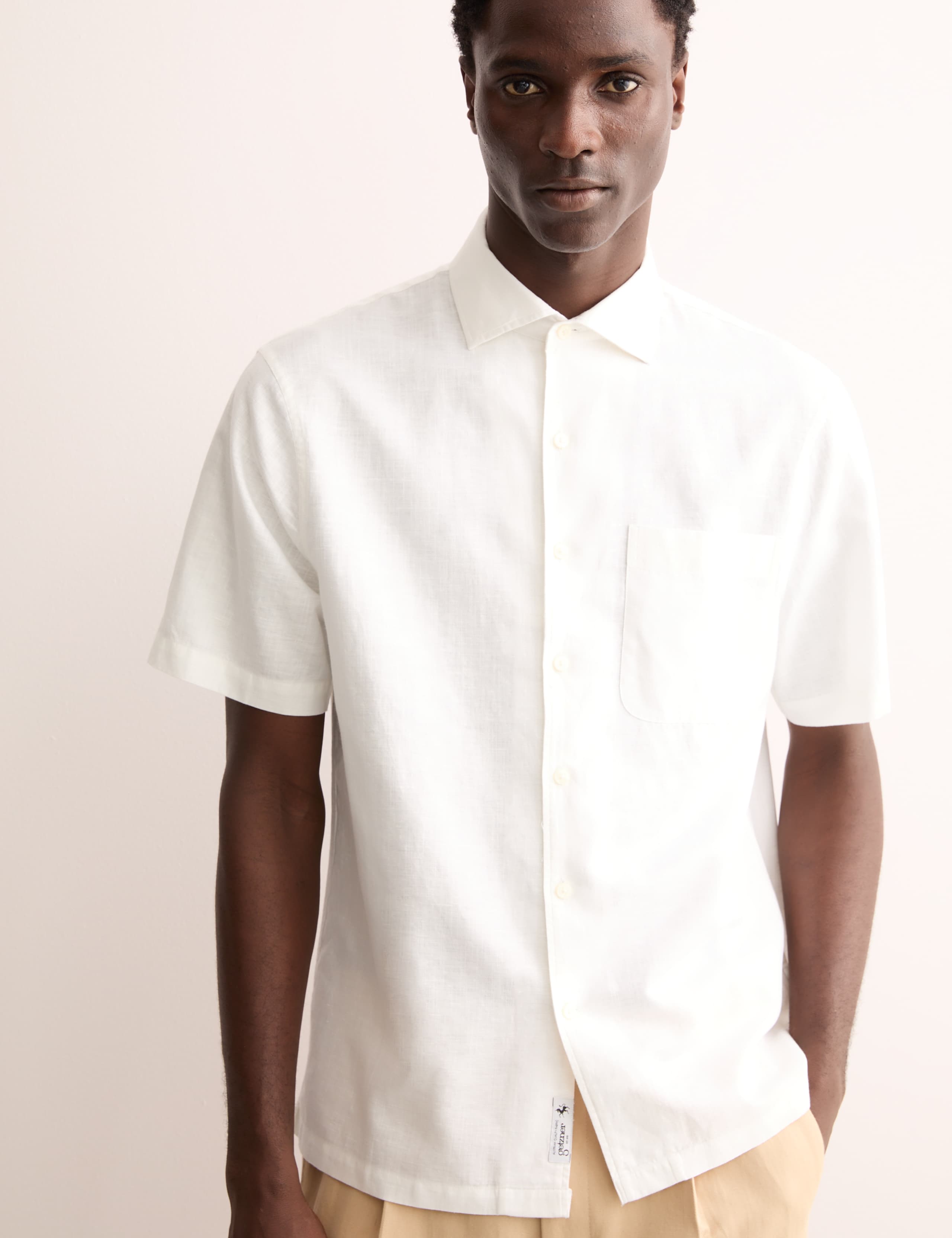 Regular Fit Luxury Linen Cotton Short Sleeve Shirt 8 of 8