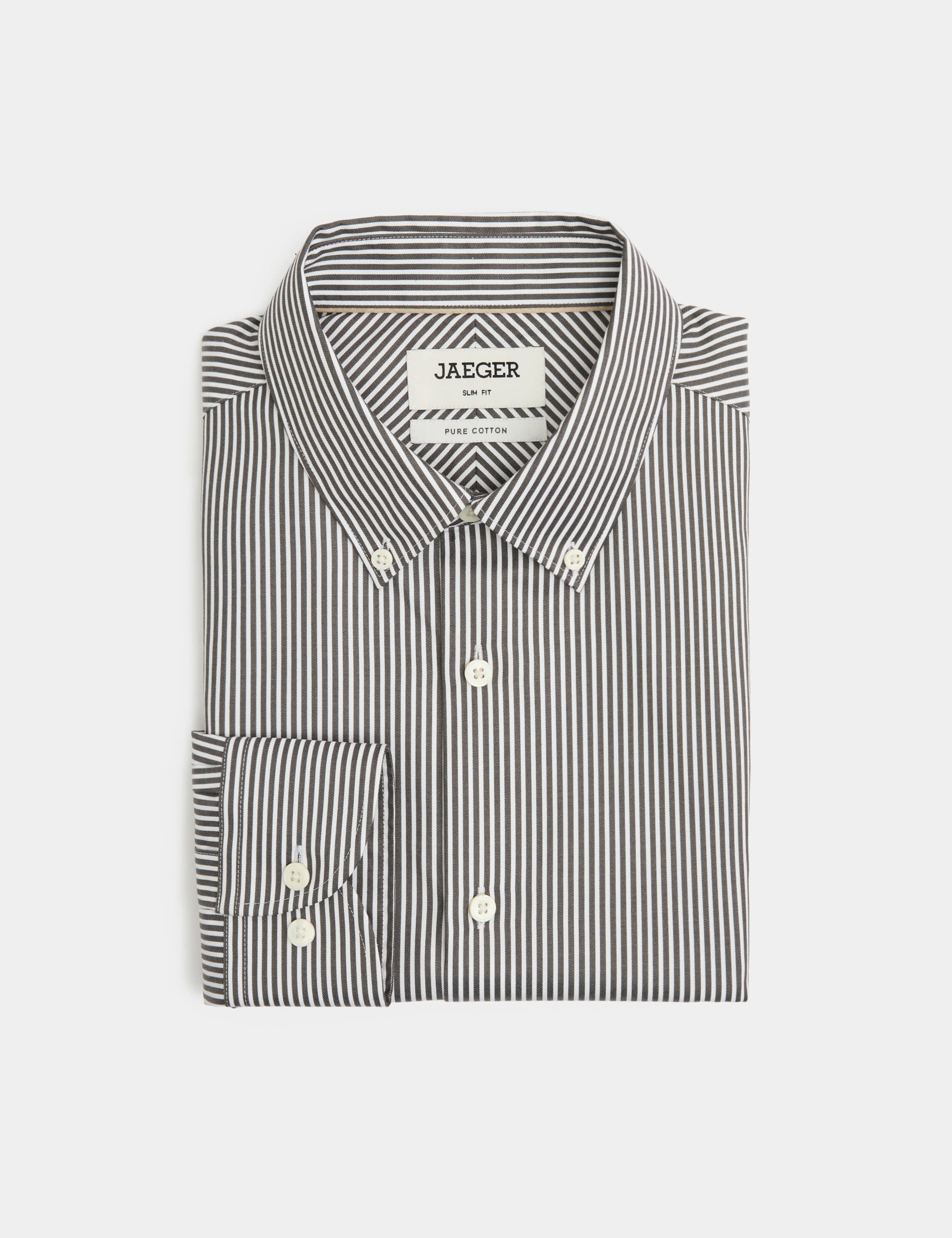 Slim Fit Pure Cotton Striped Shirt 1 of 2