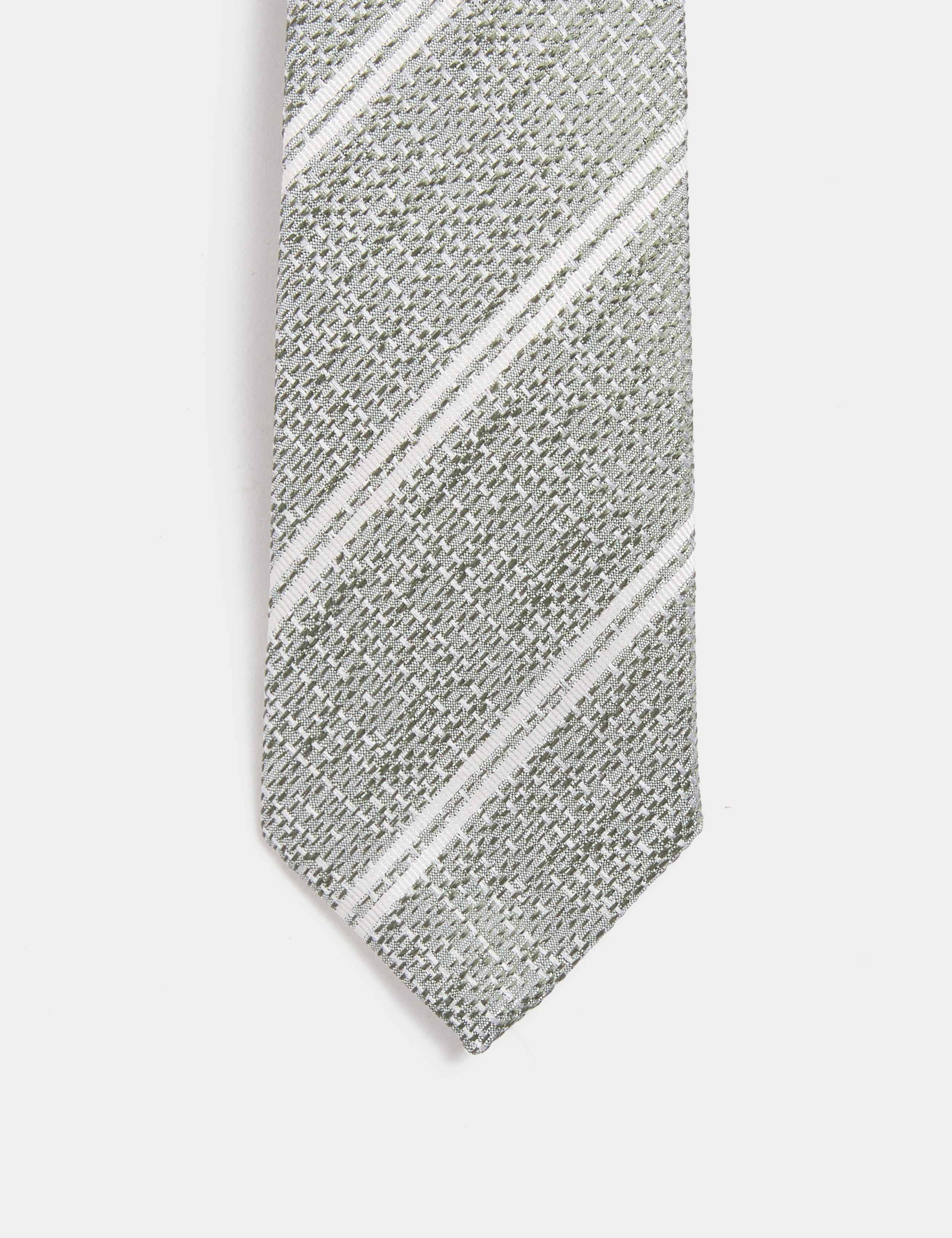 Slim Striped Pure Silk Tie 3 of 3