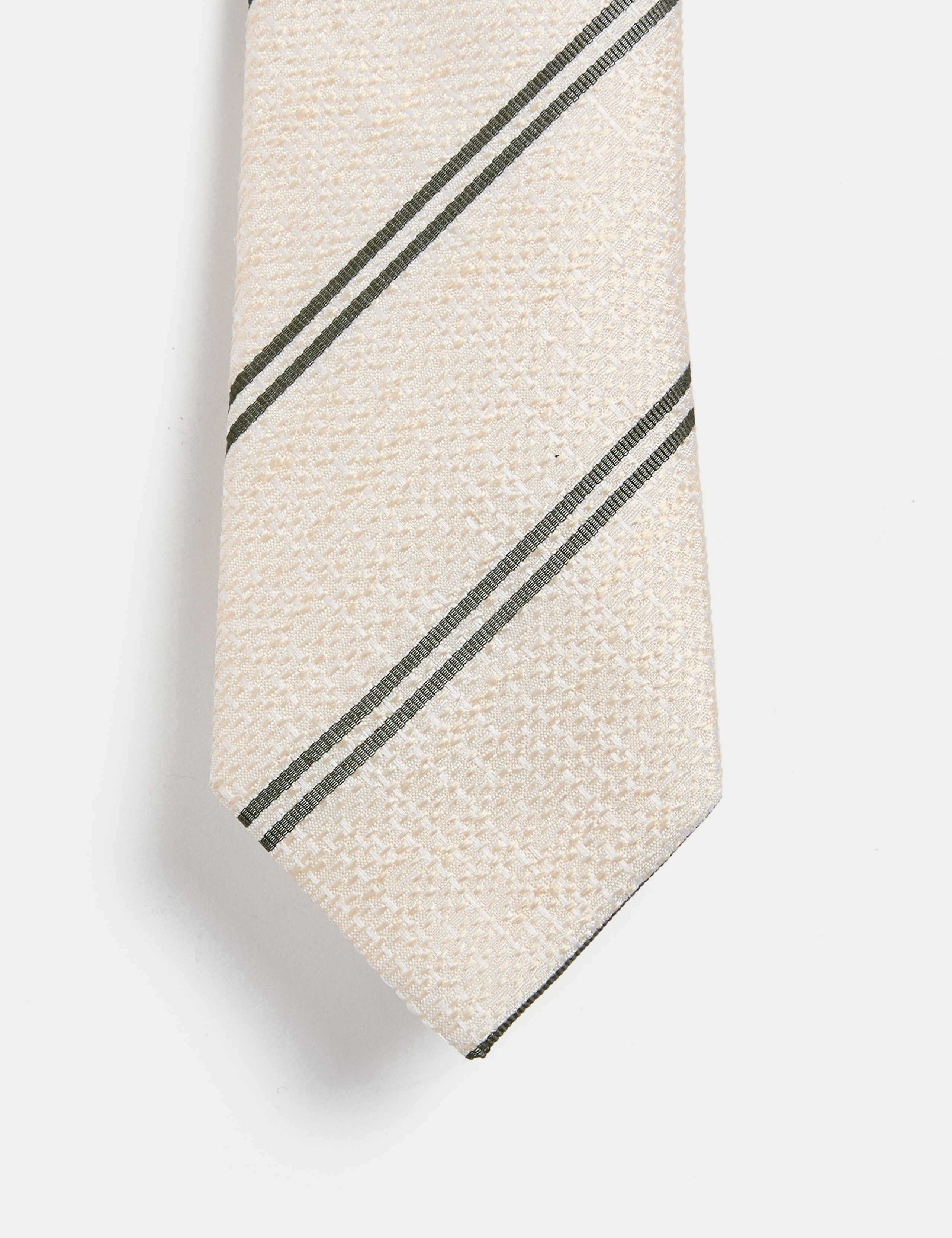 Slim Striped Pure Silk Tie 3 of 3