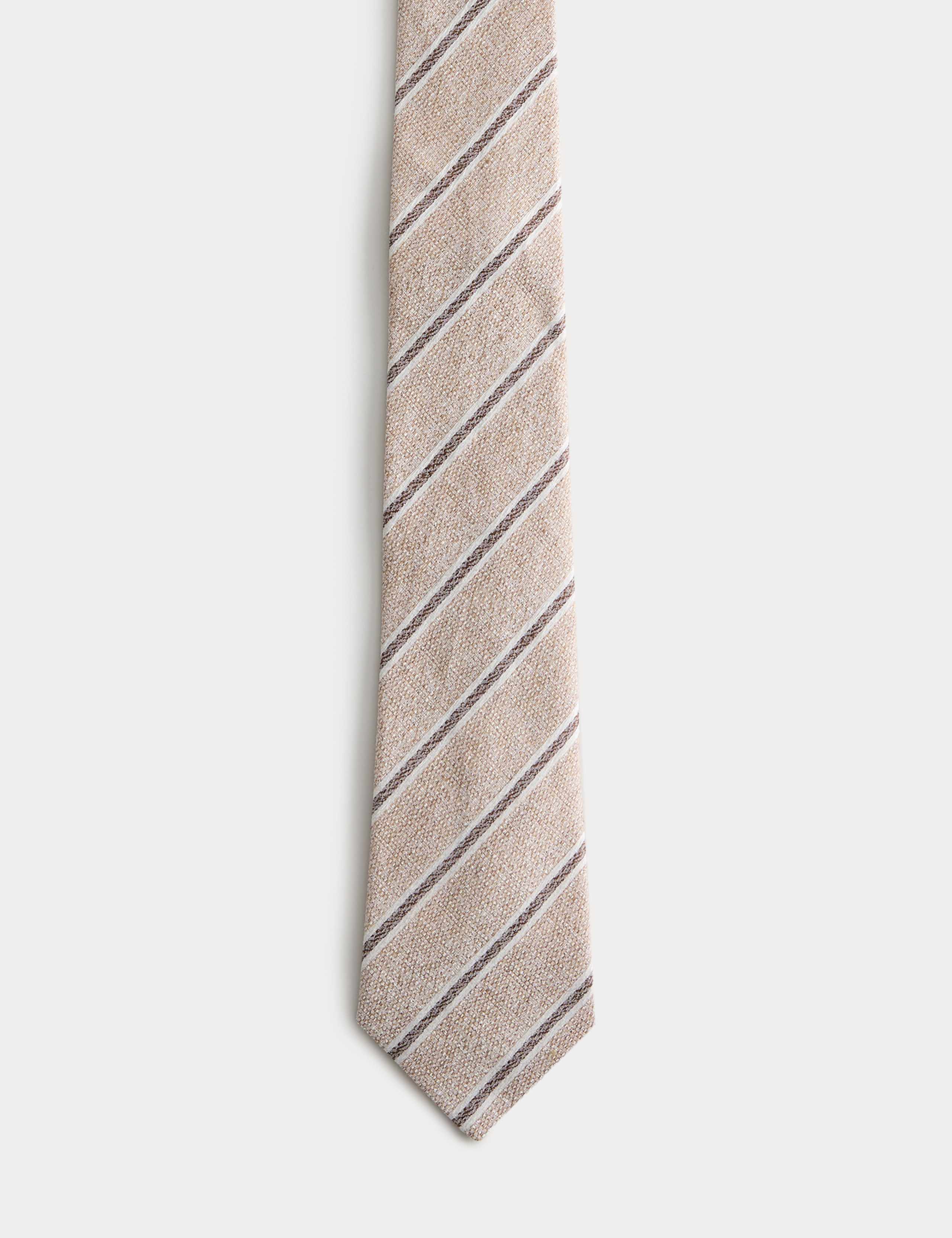 Linen Silk Blend Striped Tie 2 of 3