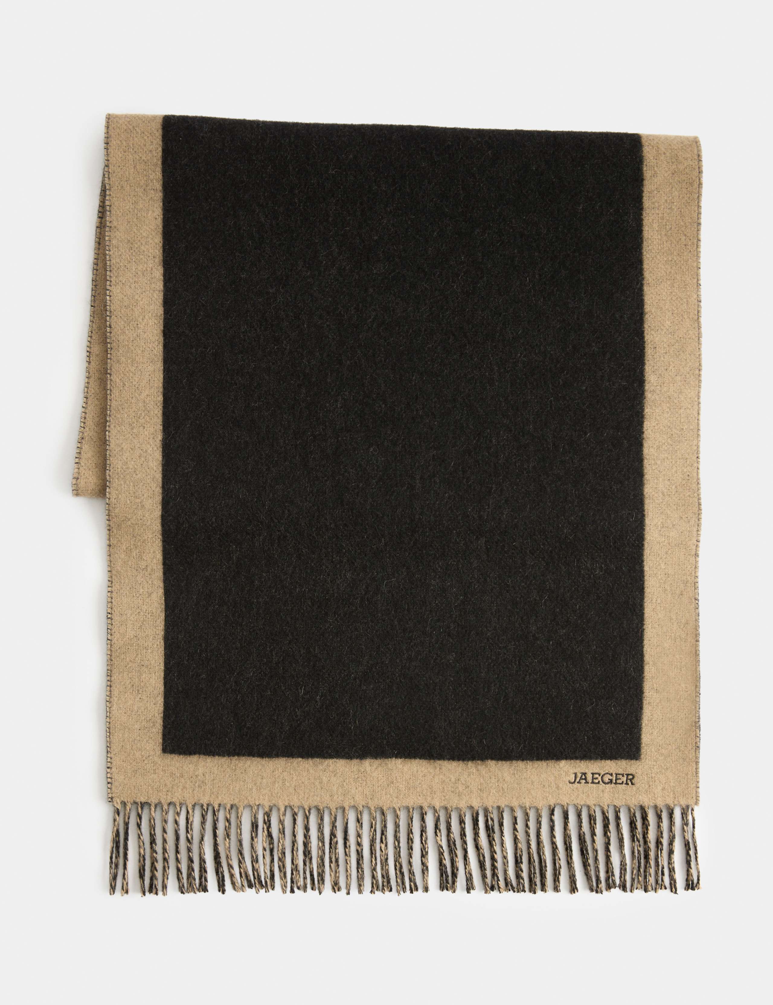 Pure Cashmere Bordered Scarf 1 of 2