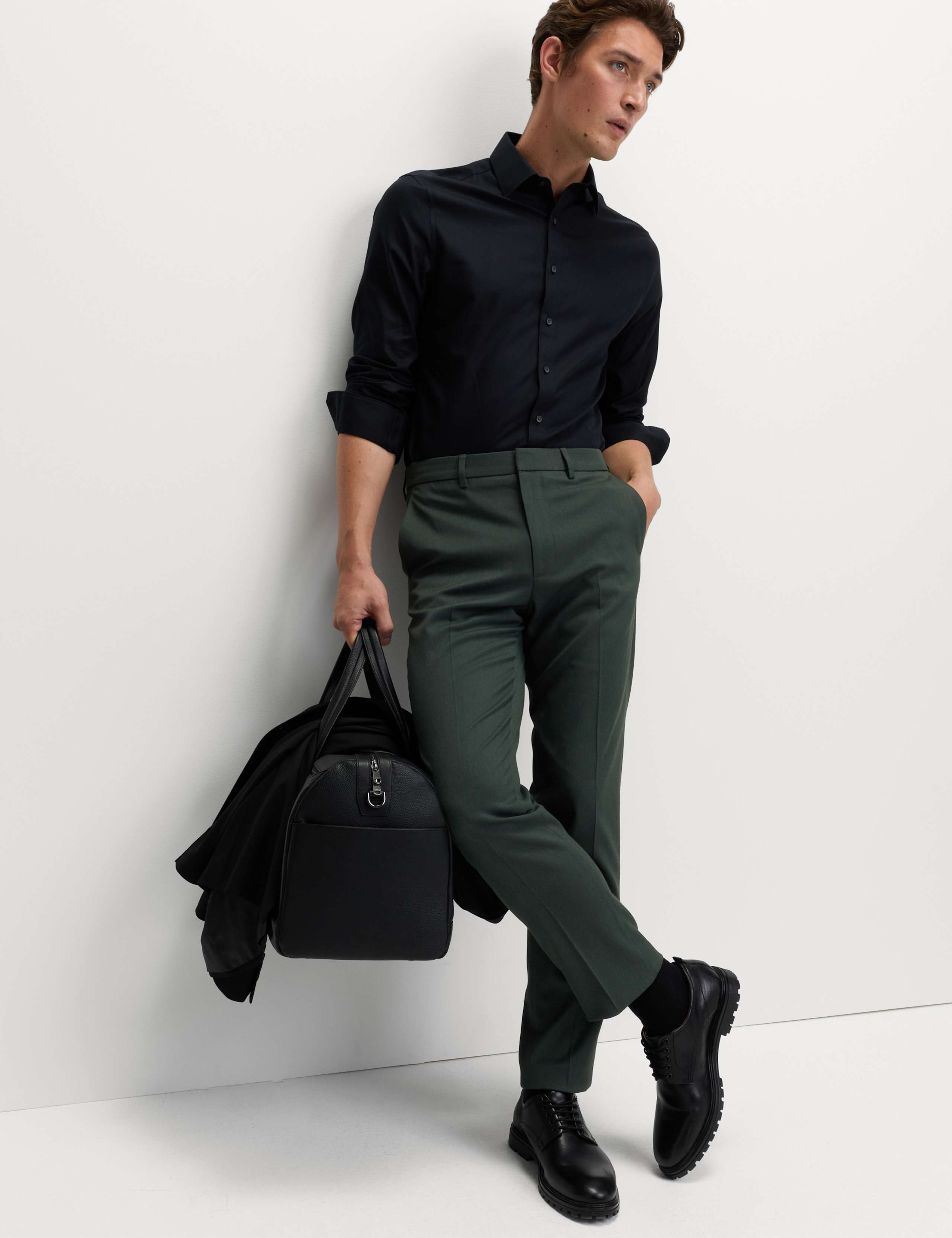 Regular Fit Smart Stretch Trousers 1 of 5