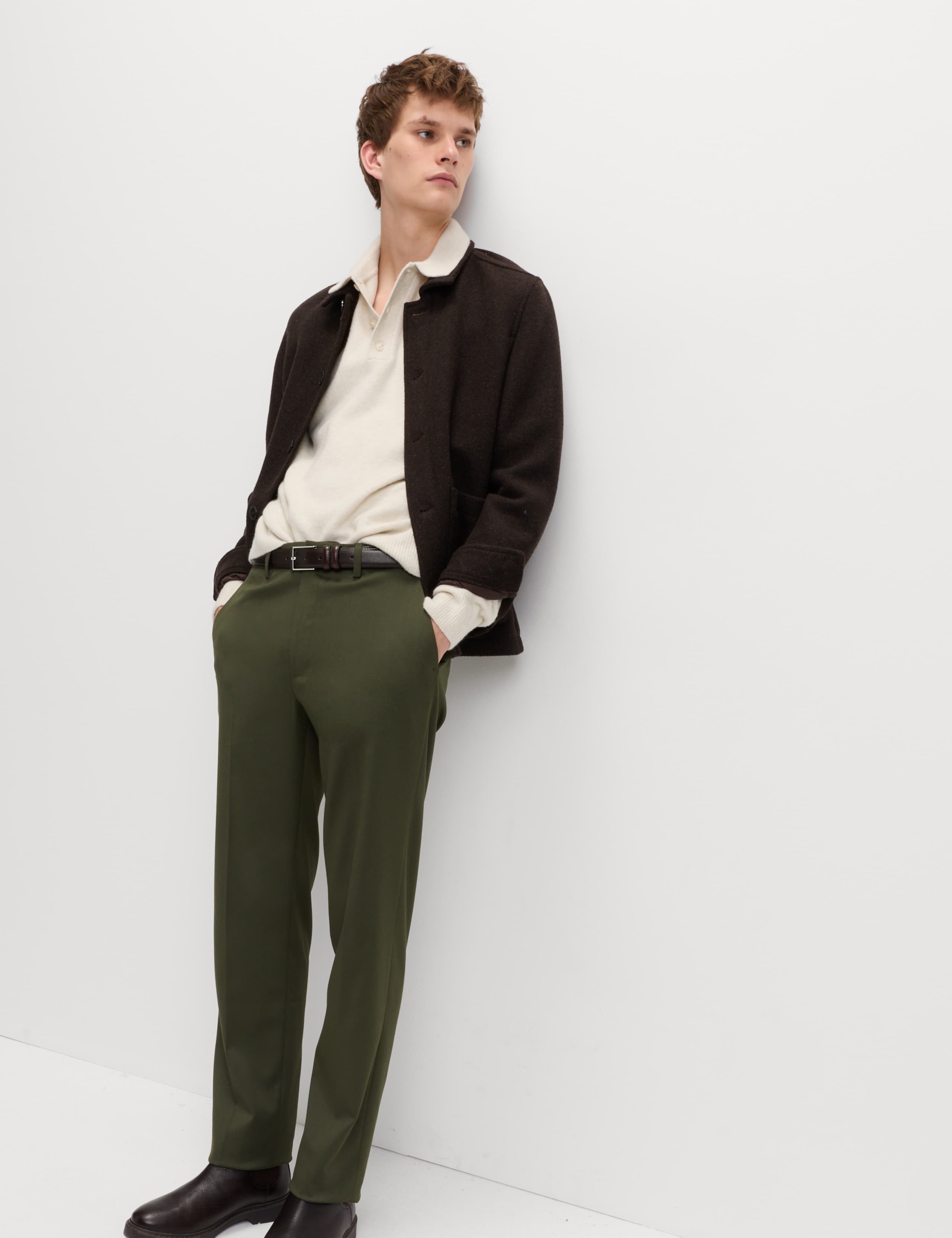 Regular Fit Smart Stretch Trousers 1 of 5