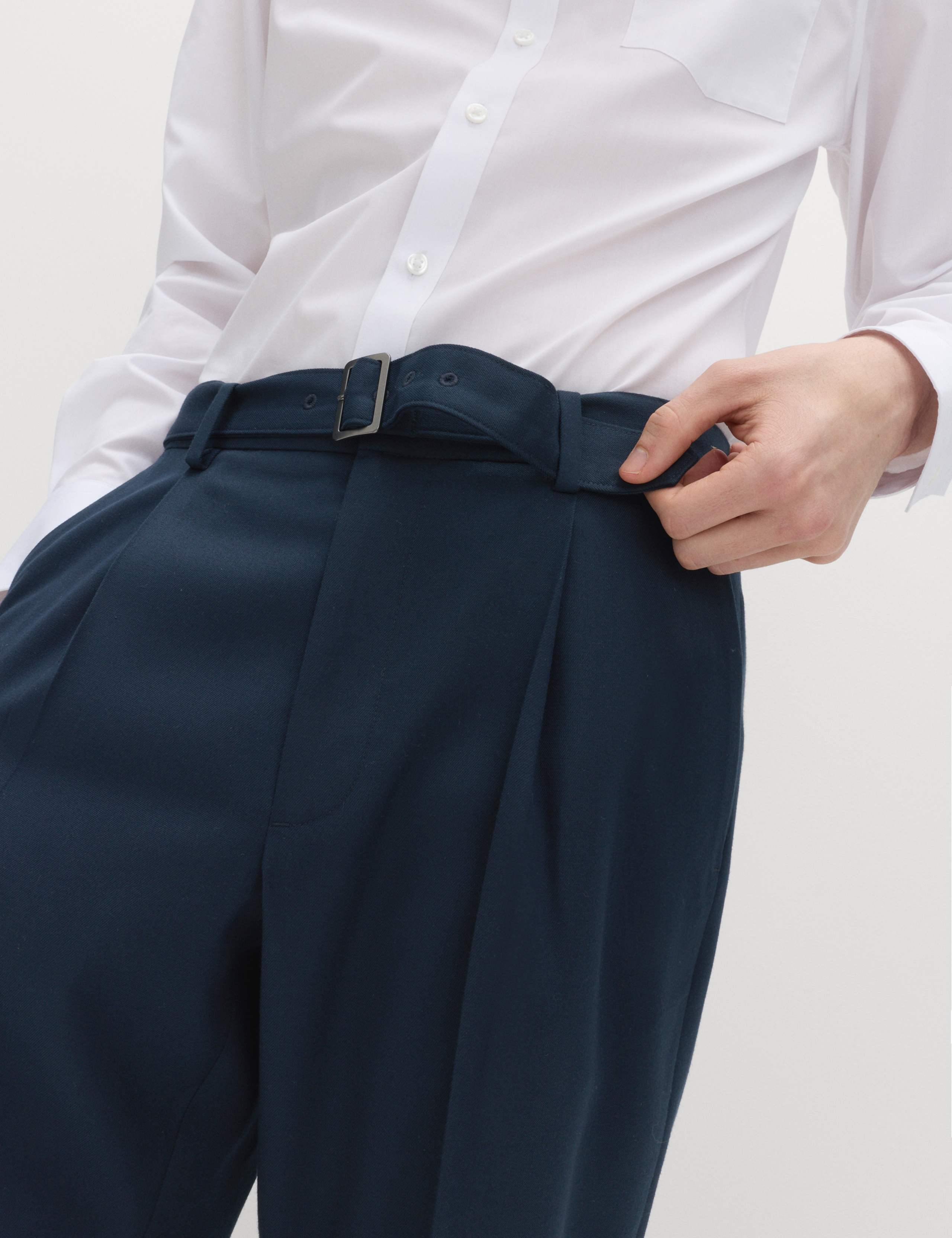 Tapered Fit Self Belt Twill Trousers 5 of 5