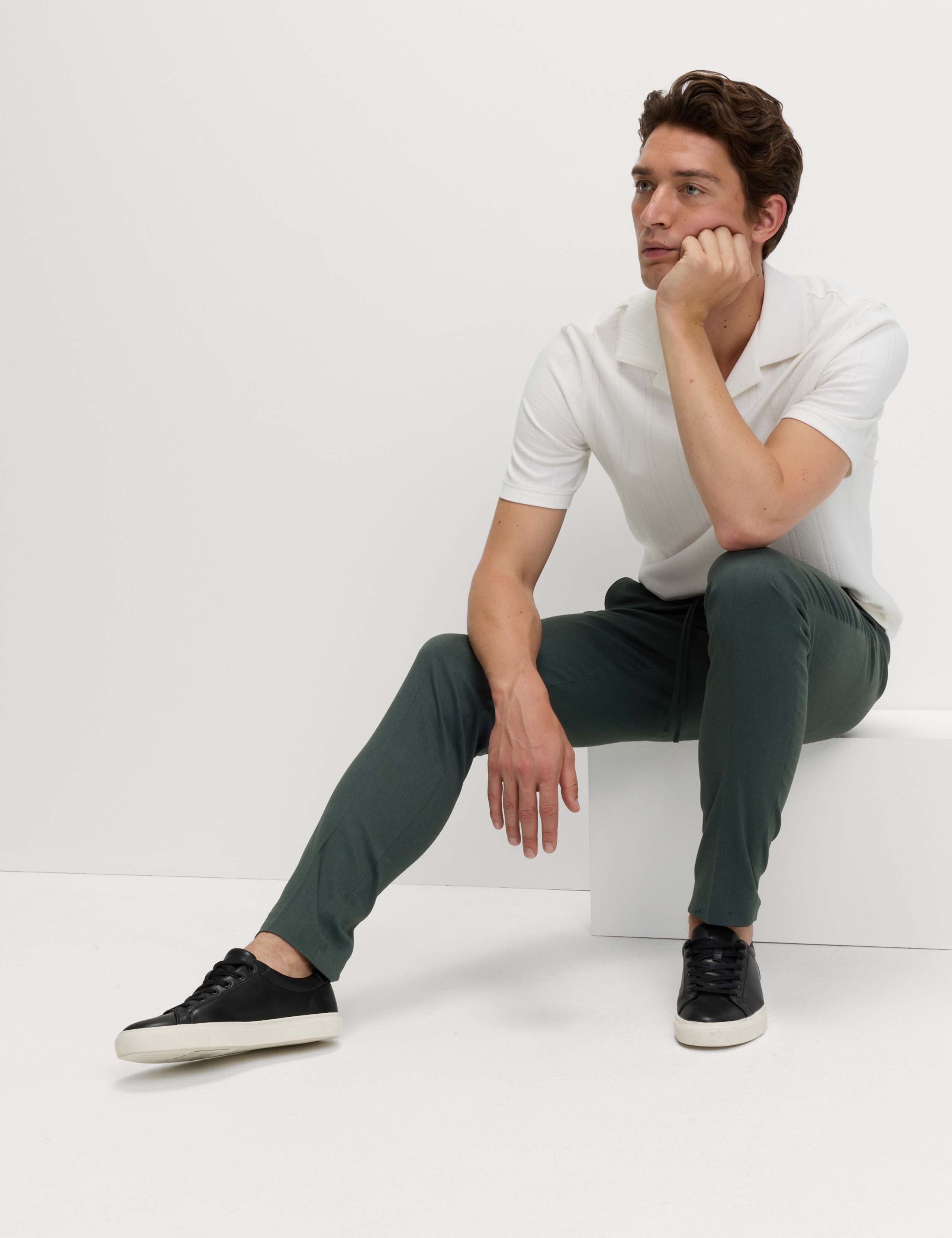 Tapered Fit Elasticated Trousers 1 of 5