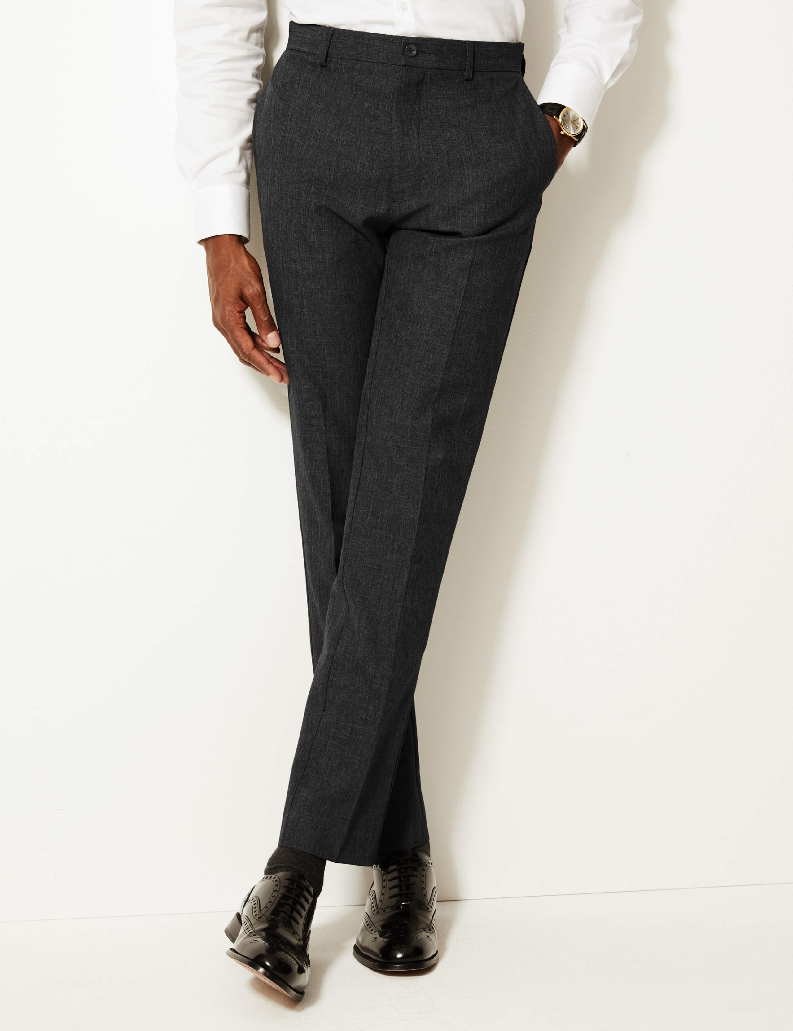 Skinny Fit Flat Front Trousers 3 of 4