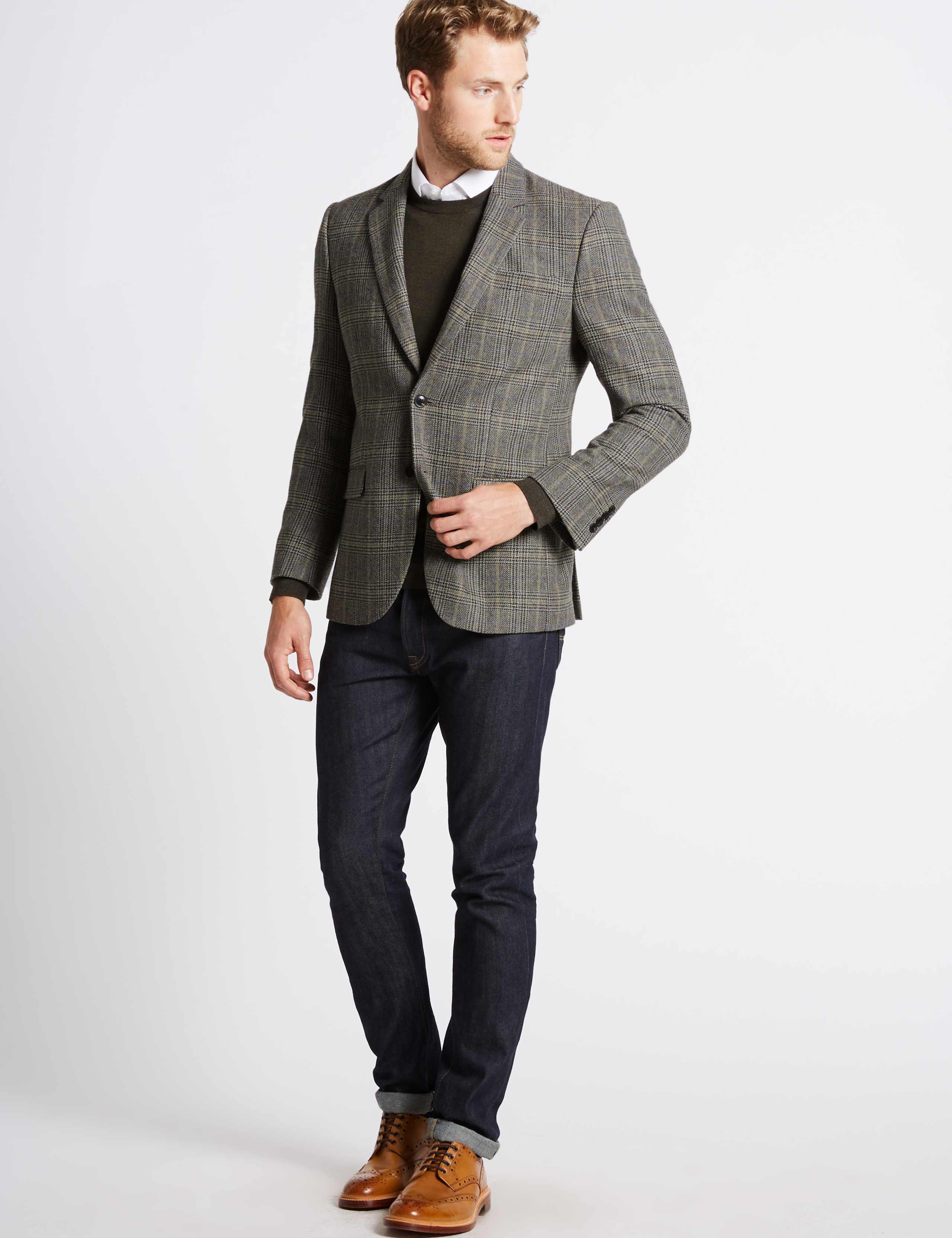 Big & Tall Wool Blend Checked Jacket 3 of 7