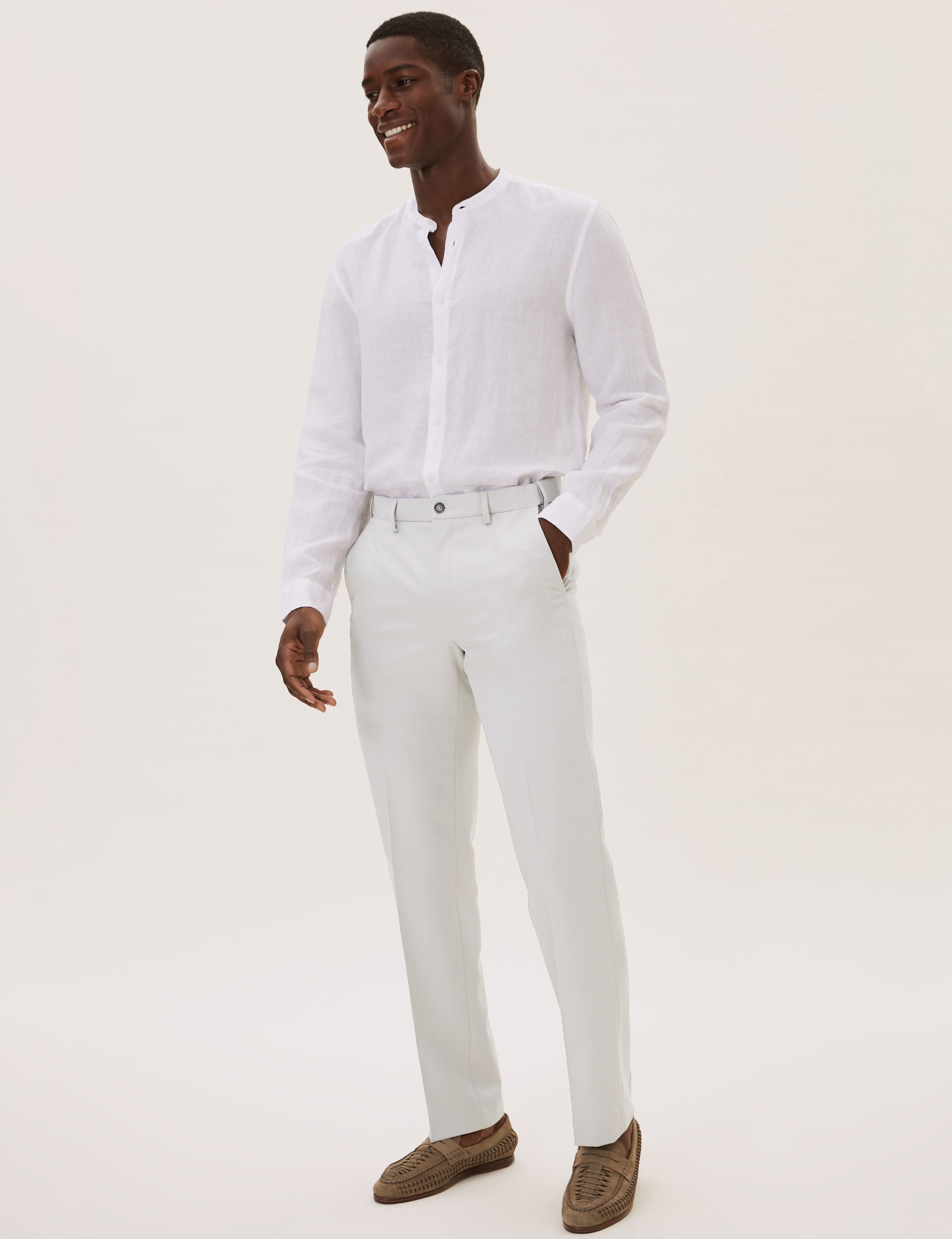 Regular Fit Flat Front Trousers 1 of 6