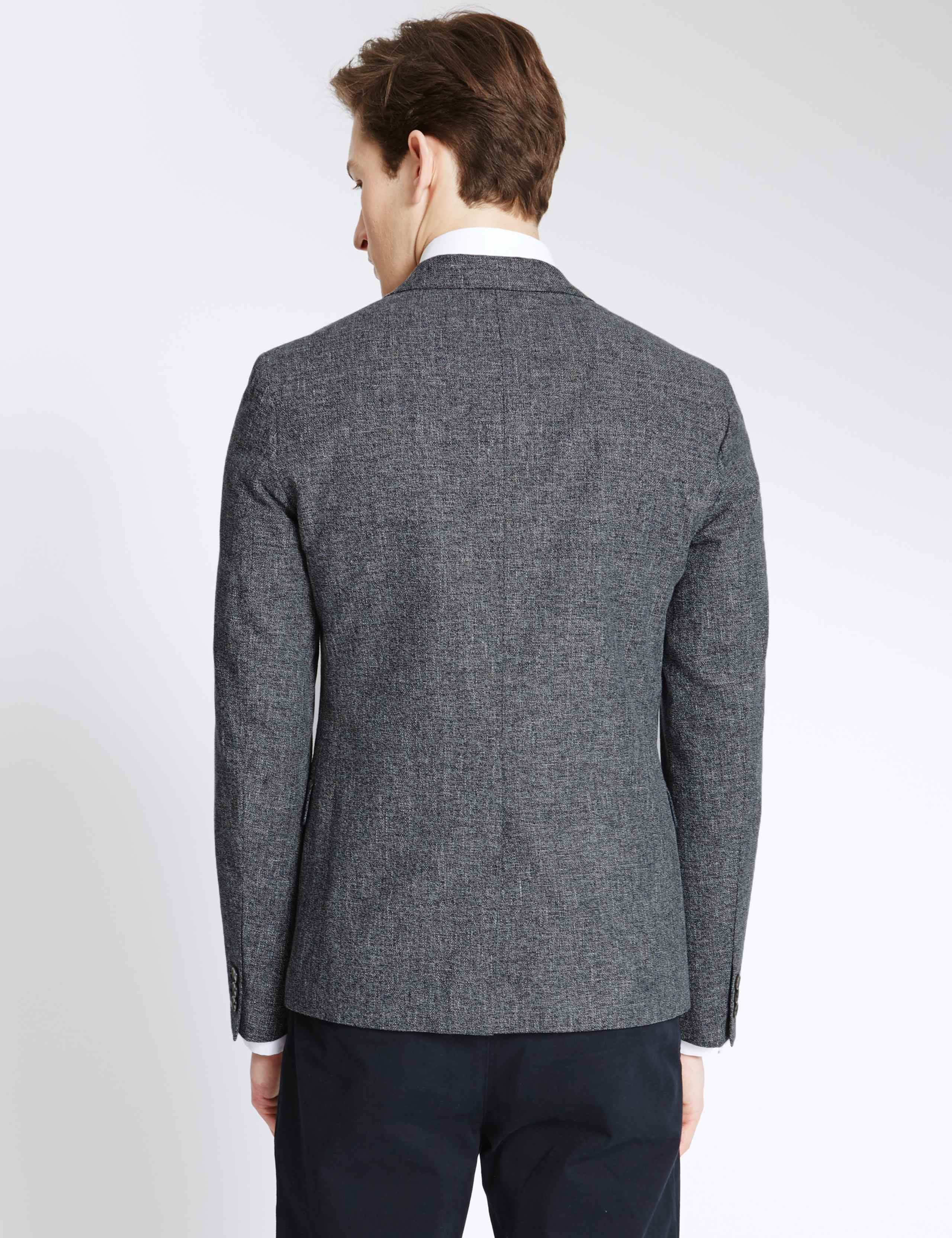 Basket Weave Cotton Linen Blend Jacket 3 of 7